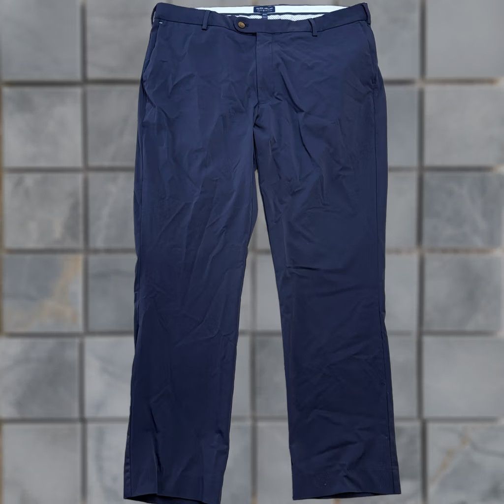 Peter Millar Peter Millar Crown Crafted Pants Mens 38x32 Blue Nylon Spandex Golf Chino Regular Straight Front Pockets Size US 38 / EU 54 - 1 Thumbnail