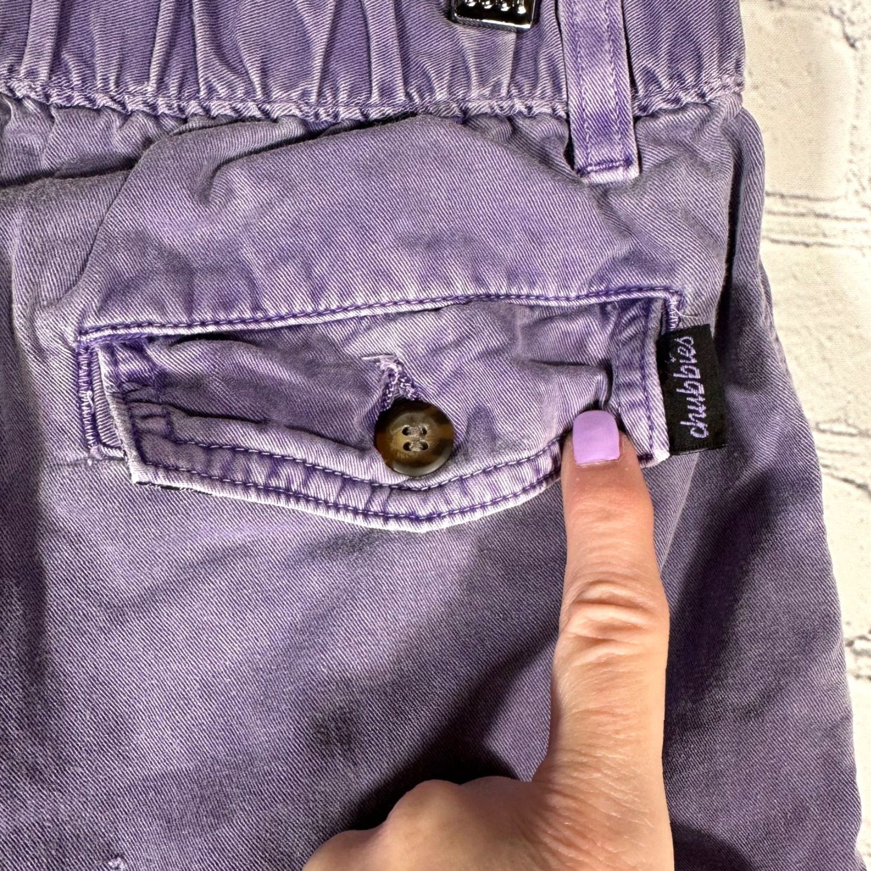 Chubbies Chubbies Mens Purple Elastic Waist Cotton Twill Casual Shorts Large Size US 29 - 5 Thumbnail