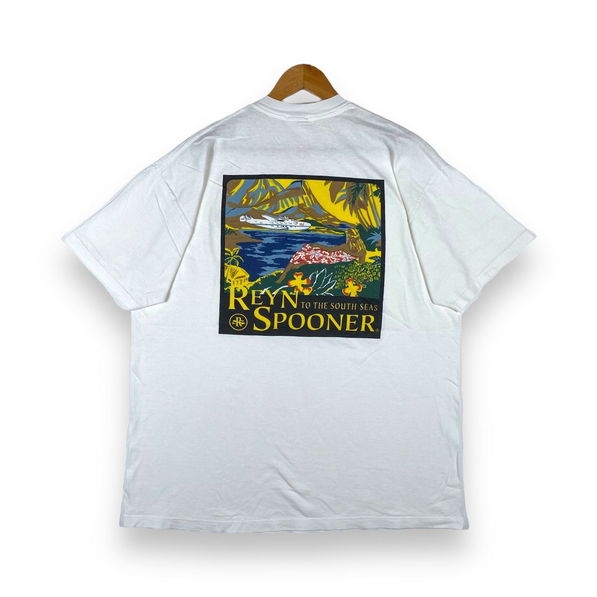 Reyn Spooner × Vintage Vintage 90's REYN SPOONER To The South Seas Hawaiian Tee Size US L / EU 52-54 / 3 - 1 Thumbnail