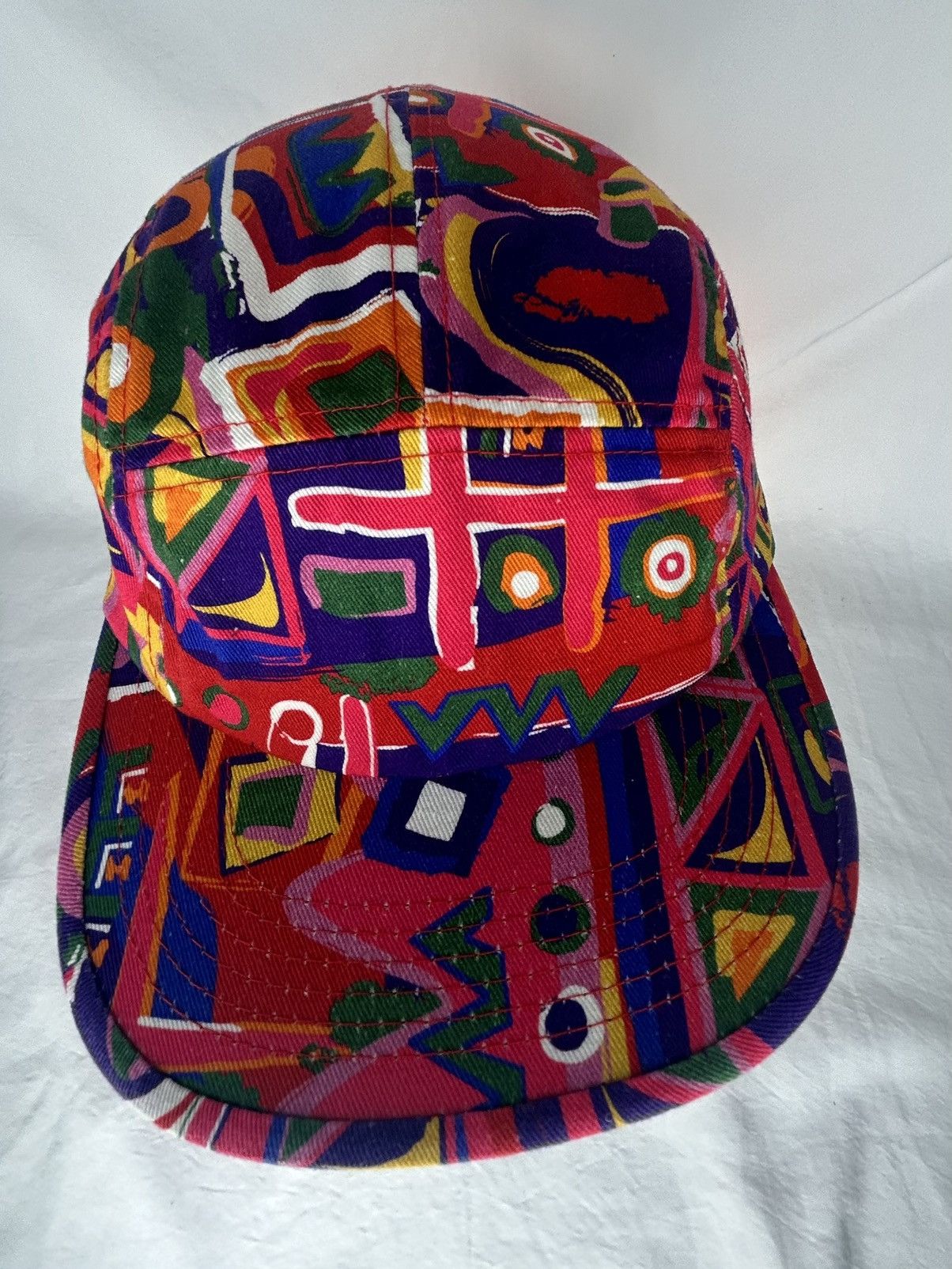 Vintage Vintage 90’s AOP 5-Panel Leather Strapback Hat Size ONE SIZE - 2 Thumbnail
