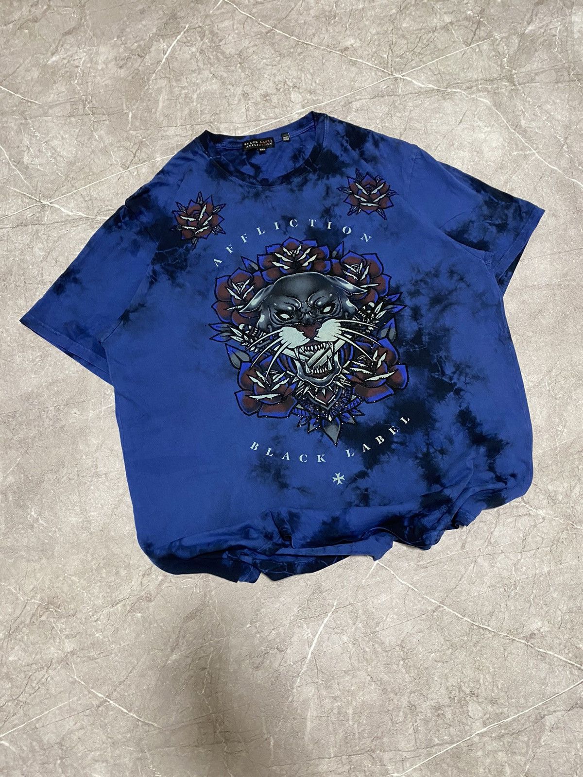 Affliction × Black Label Vintage Crazy Affliction Rare Black Label Tatto Skull Shirt Size US XXL / EU 58 / 5 - 1 Thumbnail