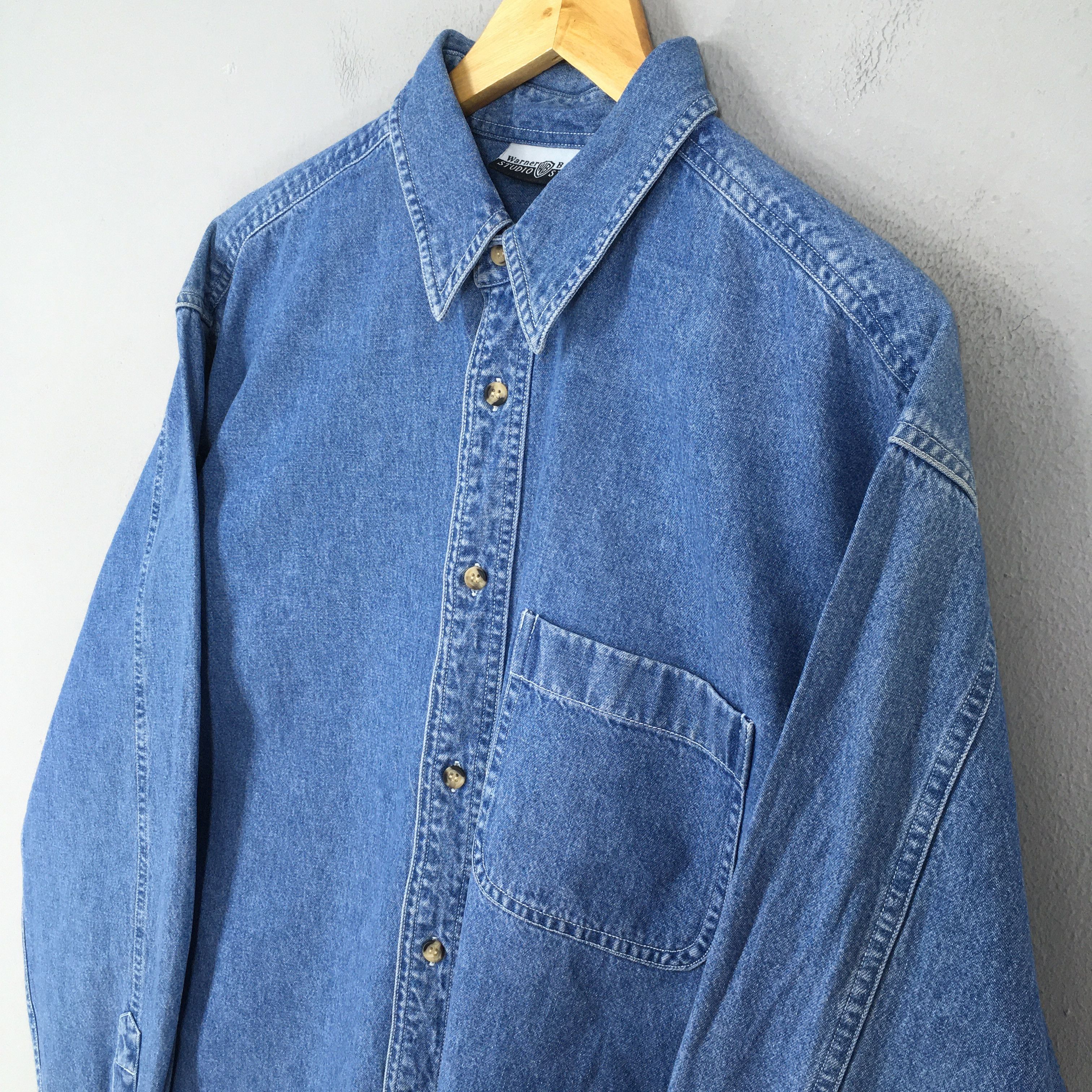 Warner Bros Vintage 90s Looney Tunes Warner Bros Studio Denim Large Size US L / EU 52-54 / 3 - 3 Thumbnail