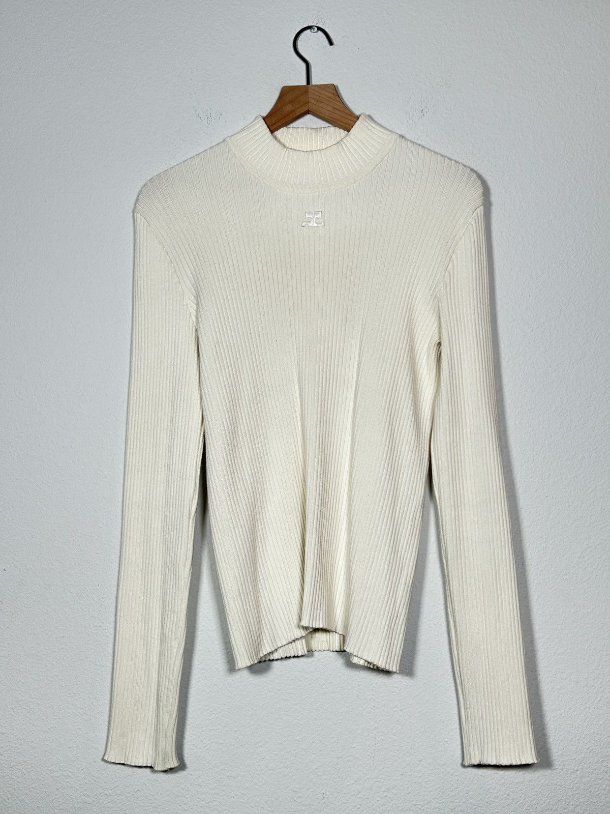 Courreges 2023 Ribbed Knit Turtleneck Knit Size US L / EU 52-54 / 3 - 1 Thumbnail