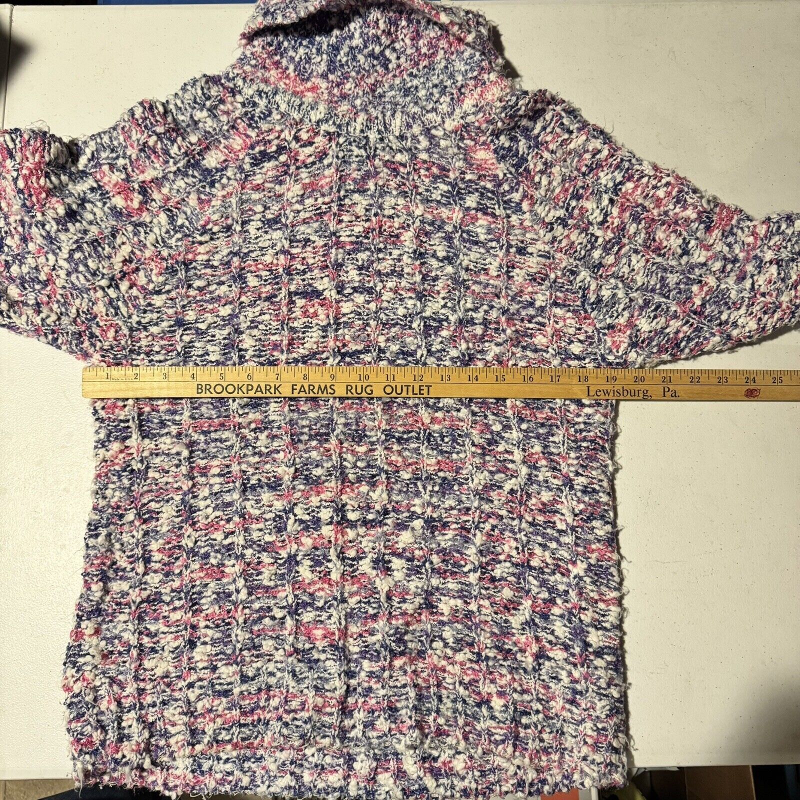 Gloria Vanderbilt Vintage 80s Sweater Womens L Popcorn Bouclé Knit Pastel Boho Size L / US 10 / IT 46 - 3 Thumbnail