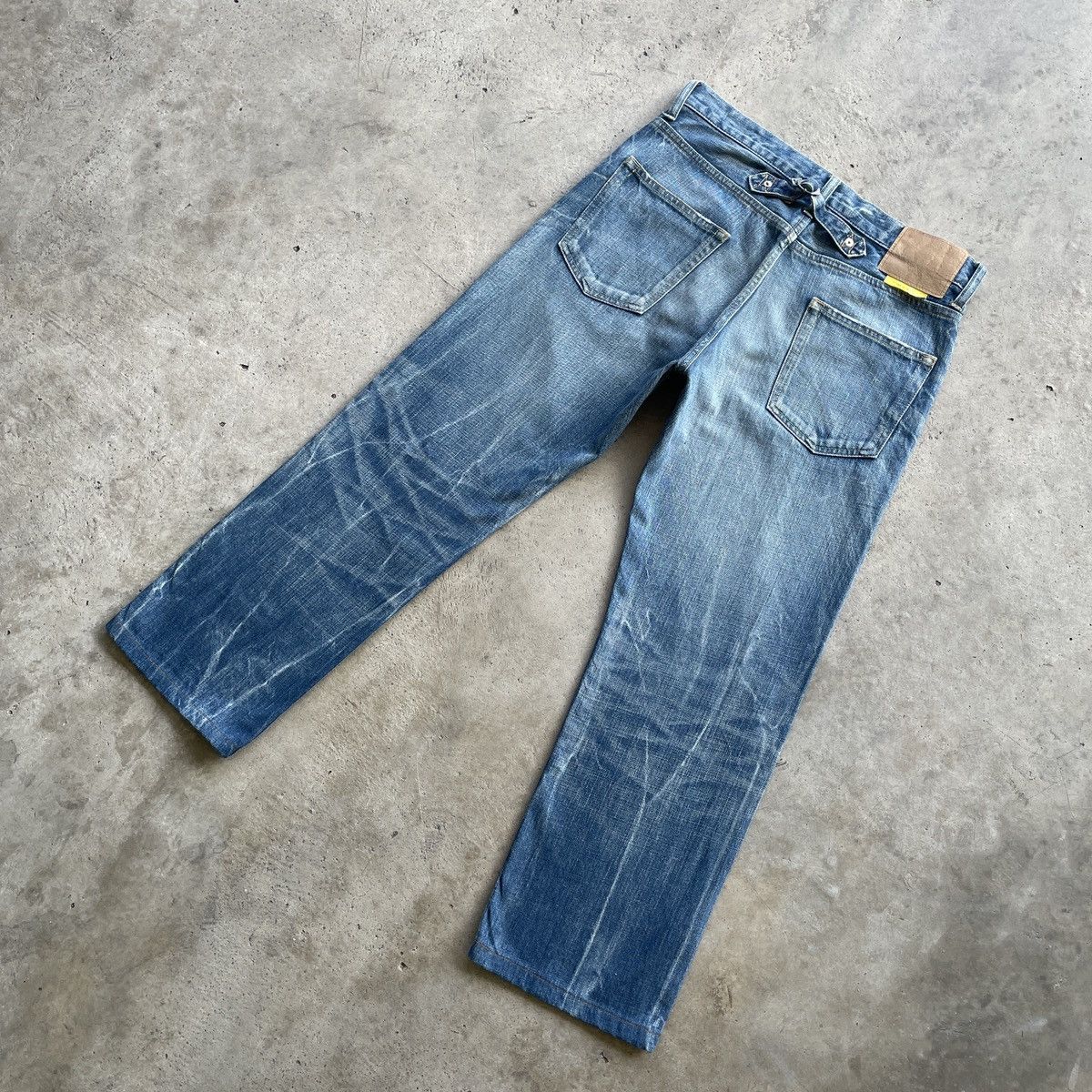 Japanese Brand Vintage Sophnet. Japan Faded Storm Distressed Jeans Pants Size US 31 - 14 Thumbnail