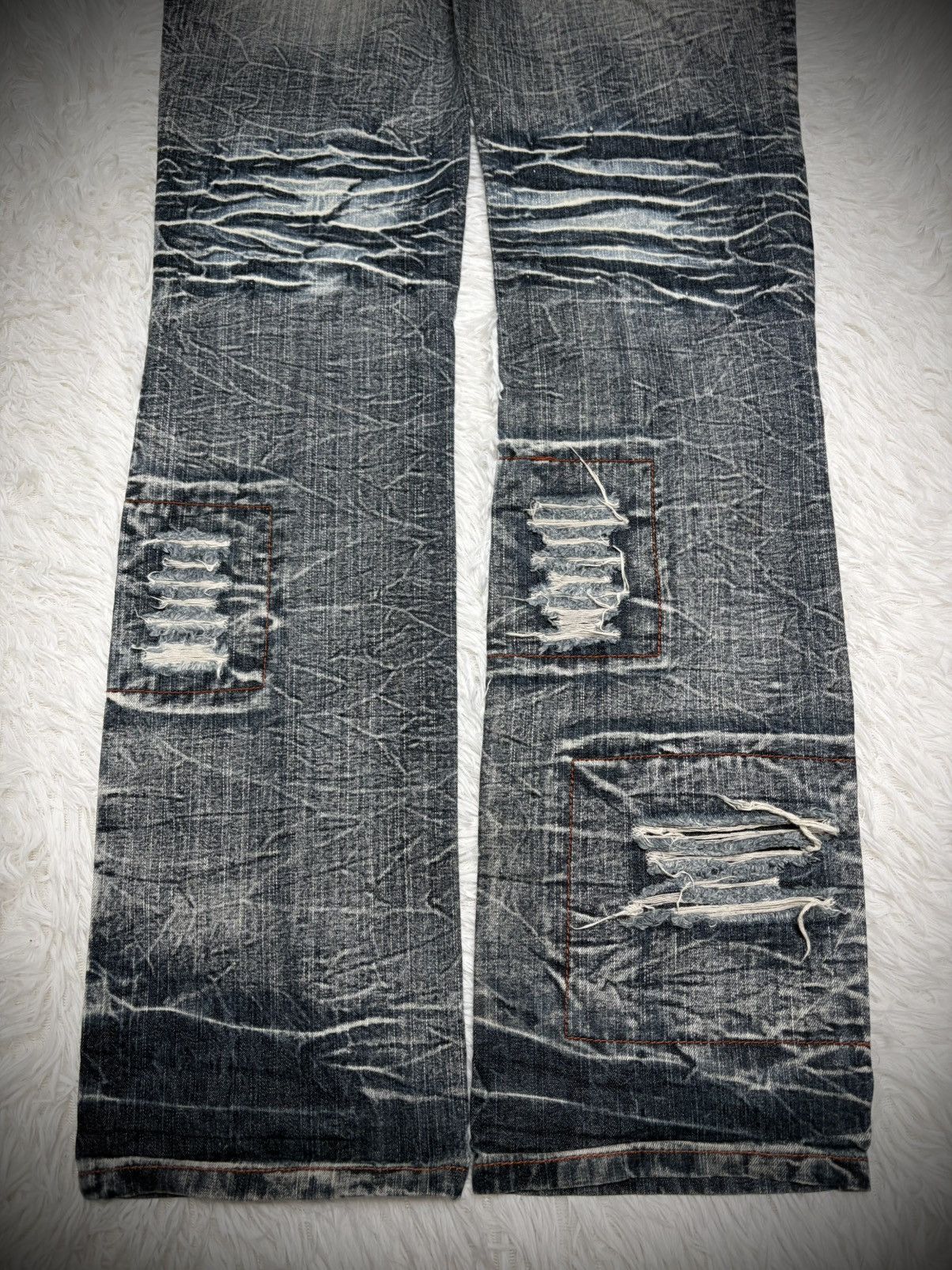 Kapital Rare Acidwash Lowbox boro patch distressed jeans Size US 32 / EU 48 - 7 Thumbnail