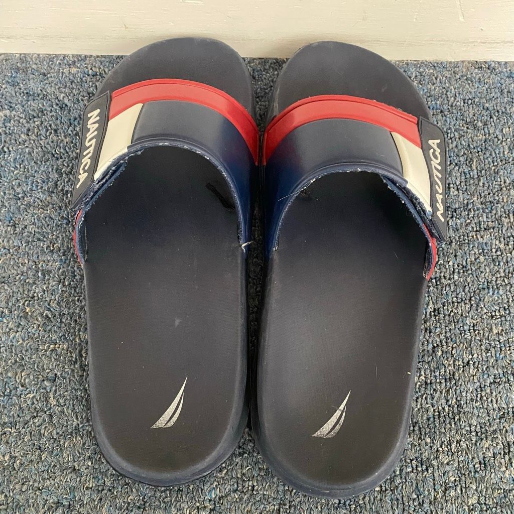 Nautica Nautica men 10 slip on slides w/adjustable top strap navy bl Size US 10 / EU 43 - 5 Thumbnail