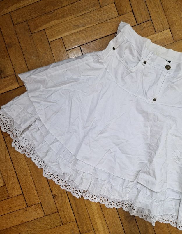 Japanese Brand × Vintage vintage white lace bondage mini skirt Size 27" / US 4 / IT 40 - 3 Thumbnail