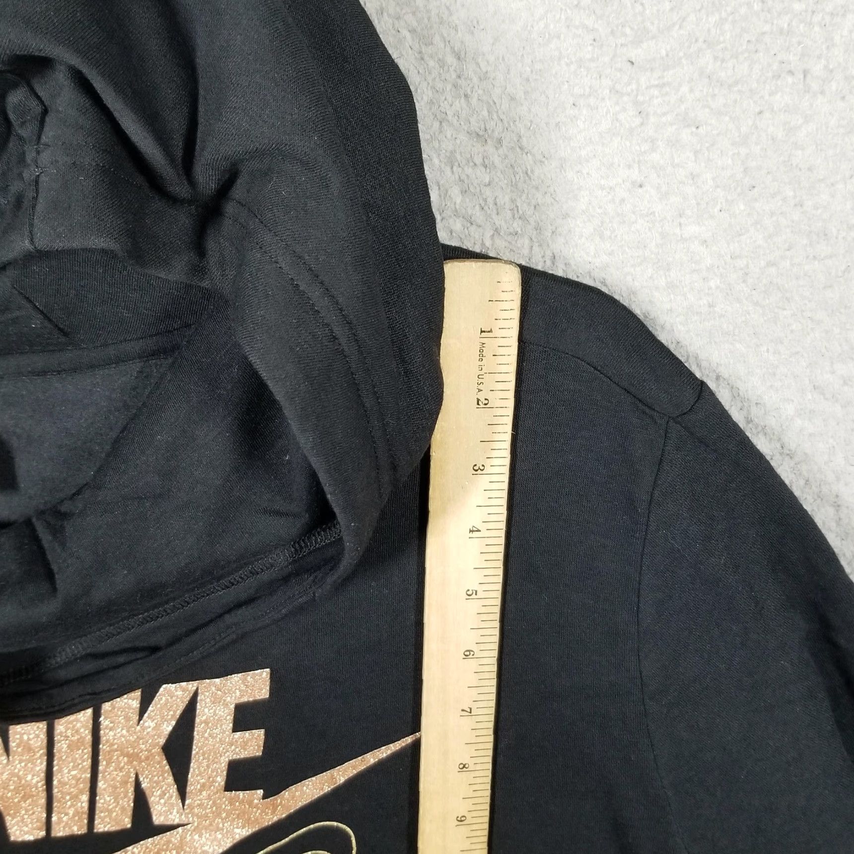 Nike Nike Hoodie Womens 3X Black Gold Glitter Logo Fleece Pullover Pocket DO6201-010 Size XXL / US 16-18 / IT 52-54 - 4 Thumbnail