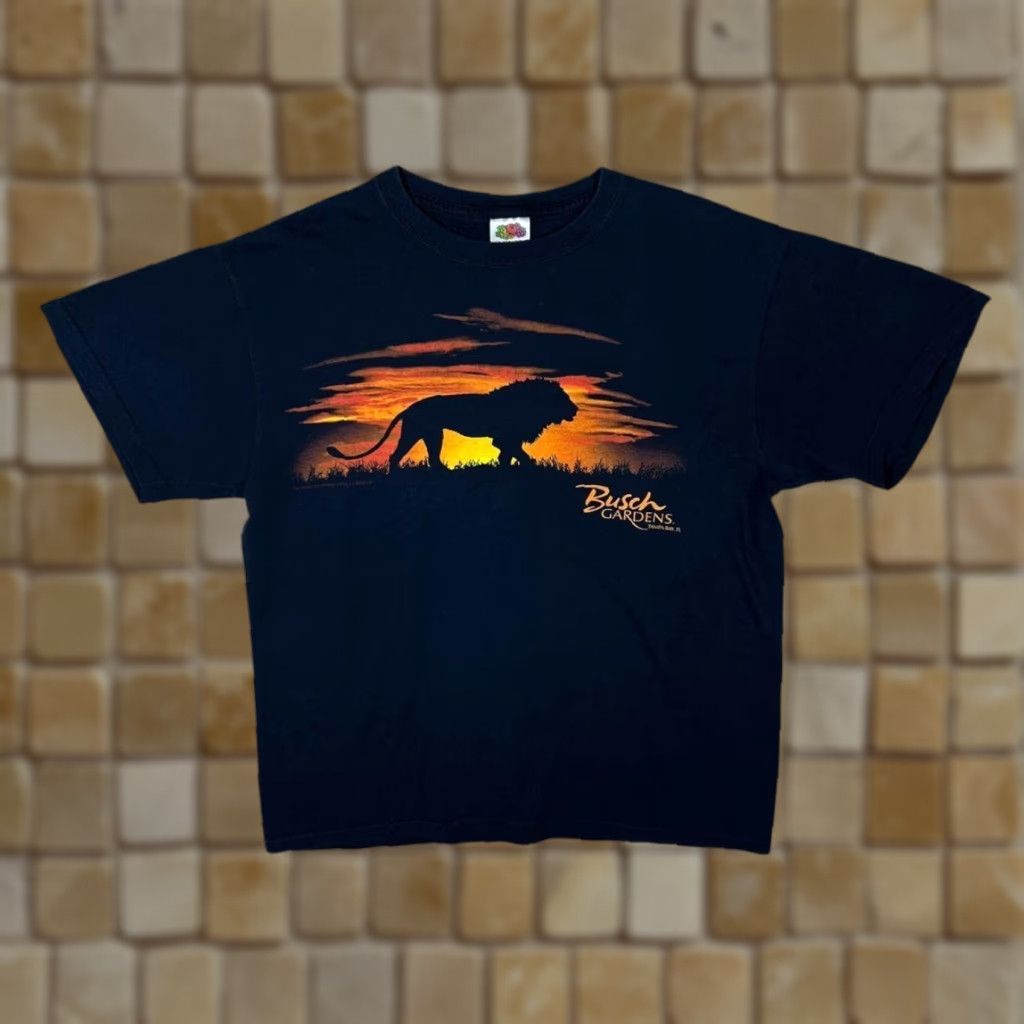 Fruit Of The Loom VINTAGE Busch Gardens Tampa Bay,FL Souvenir Graphic Black T-Shirt M Men Medium Shirt Graphic Print 00s Size US M / EU 48-50 / 2 - 1 Thumbnail