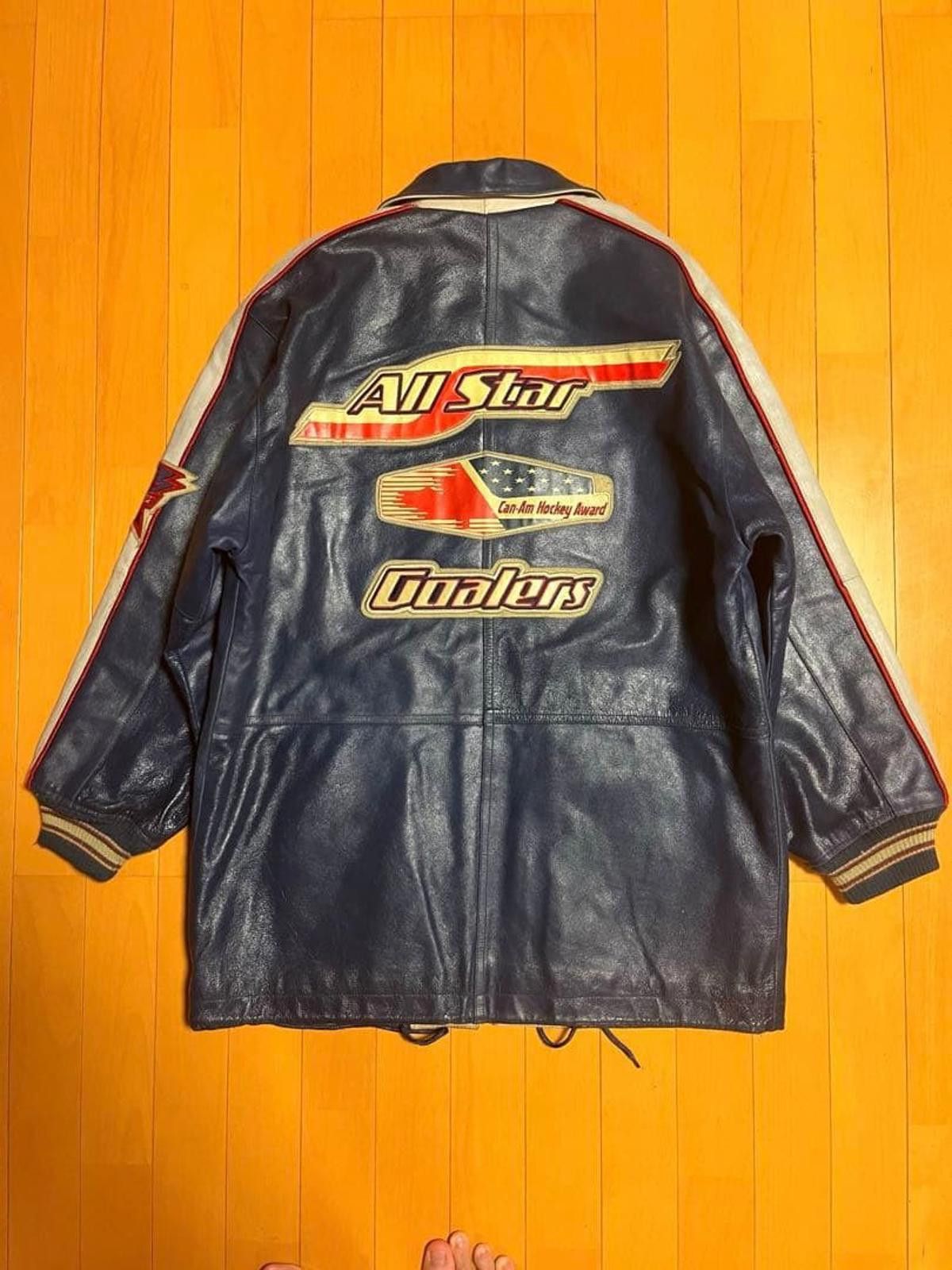 Avirex Avirex - Vintage Leather Jacket with All Star Goalers Patch Size US M / EU 48-50 / 2 - 3 Thumbnail