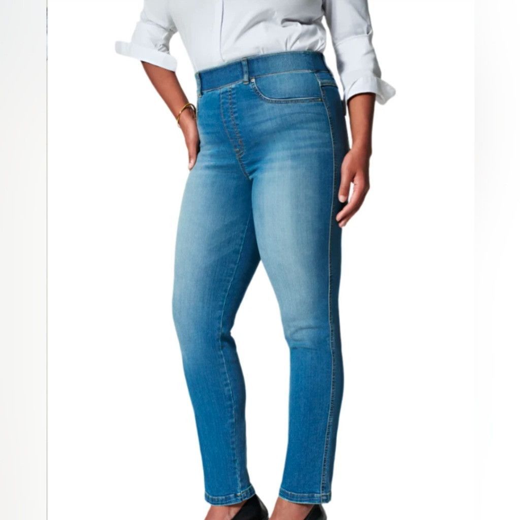 Spanx Spanx Vintage Indigo Straight Leg Pull On Jeans Size S Tall Size 27" / US 4 / IT 40 - 1 Thumbnail