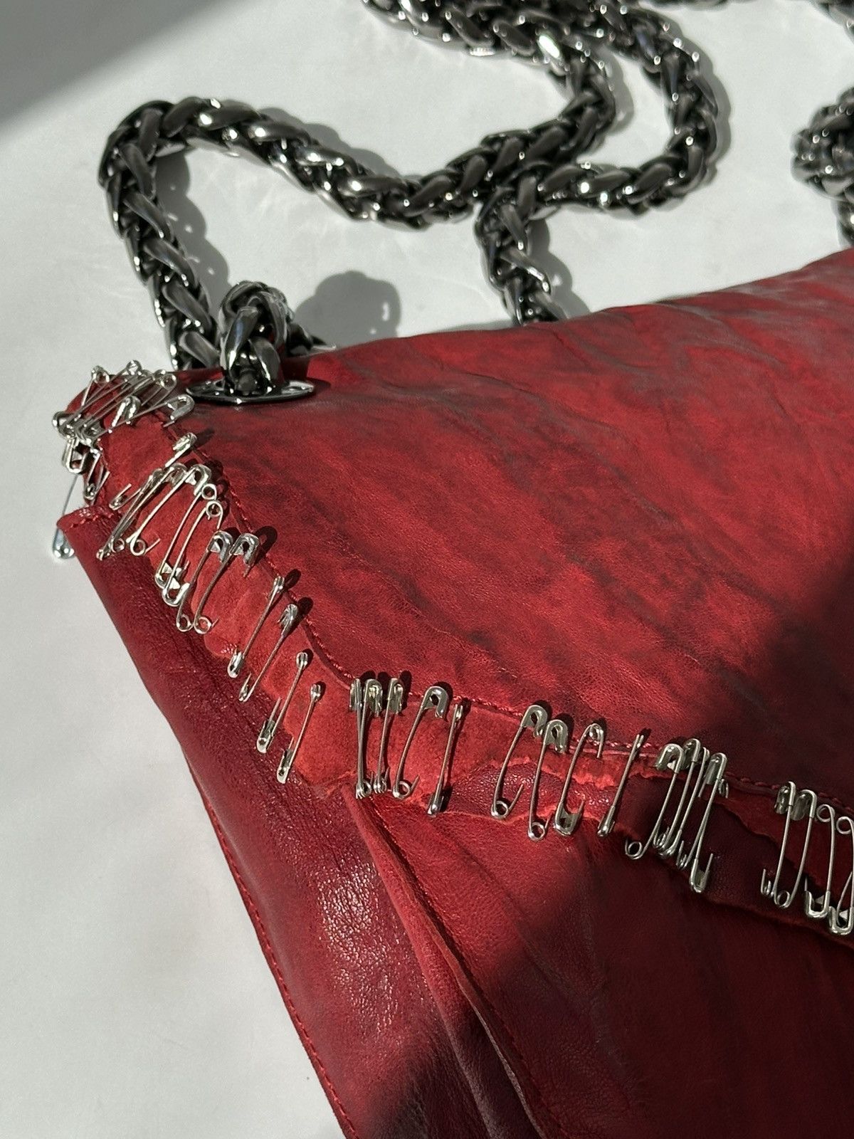 Balmain BALMAIN by Decarnin SS2011 Safety Pin Red Leather Bag runway Size ONE SIZE - 12 Thumbnail