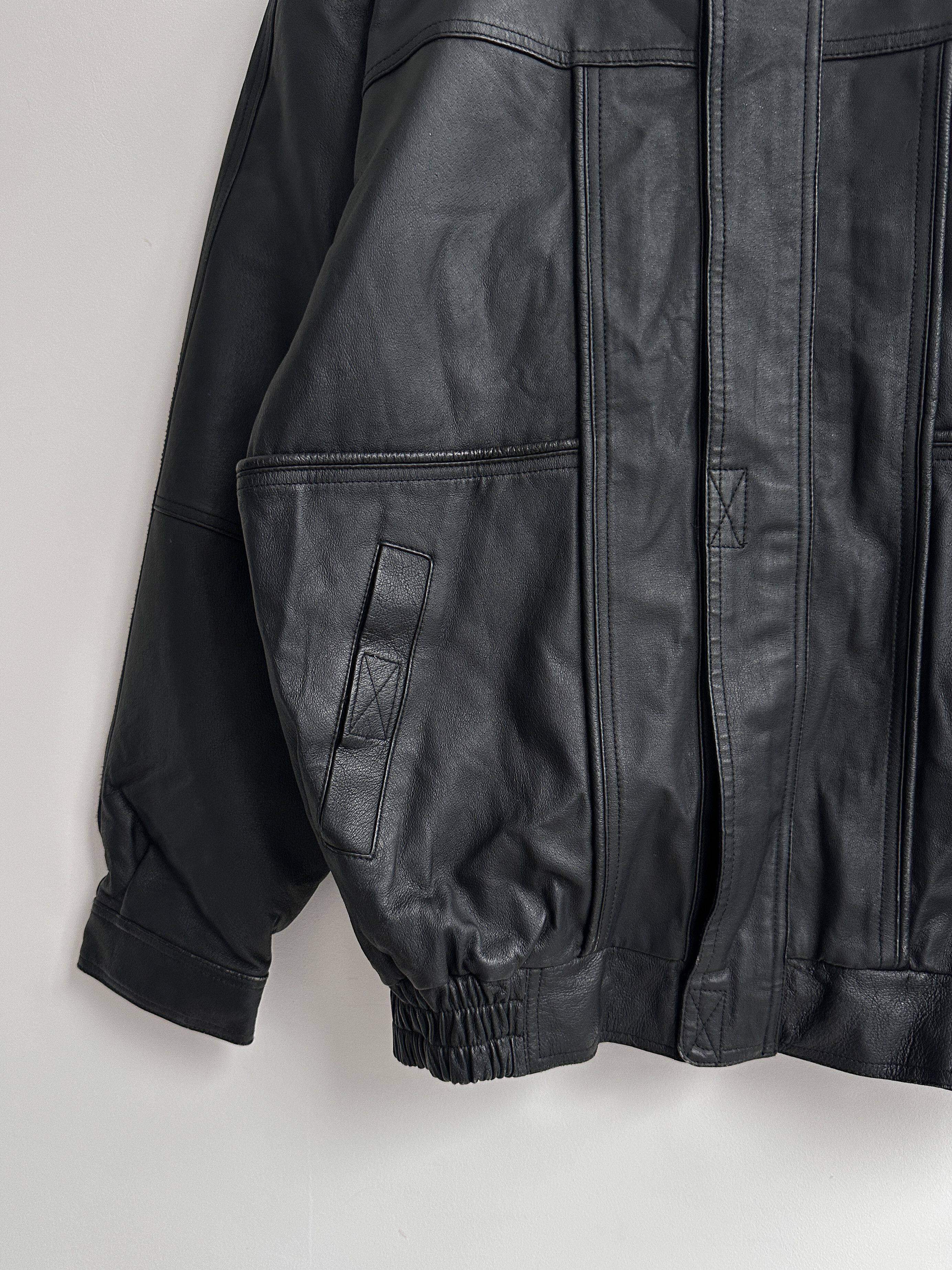 Other Vintage Real Leather Bomber Jacket Size US L / EU 52-54 / 3 - 5 Thumbnail