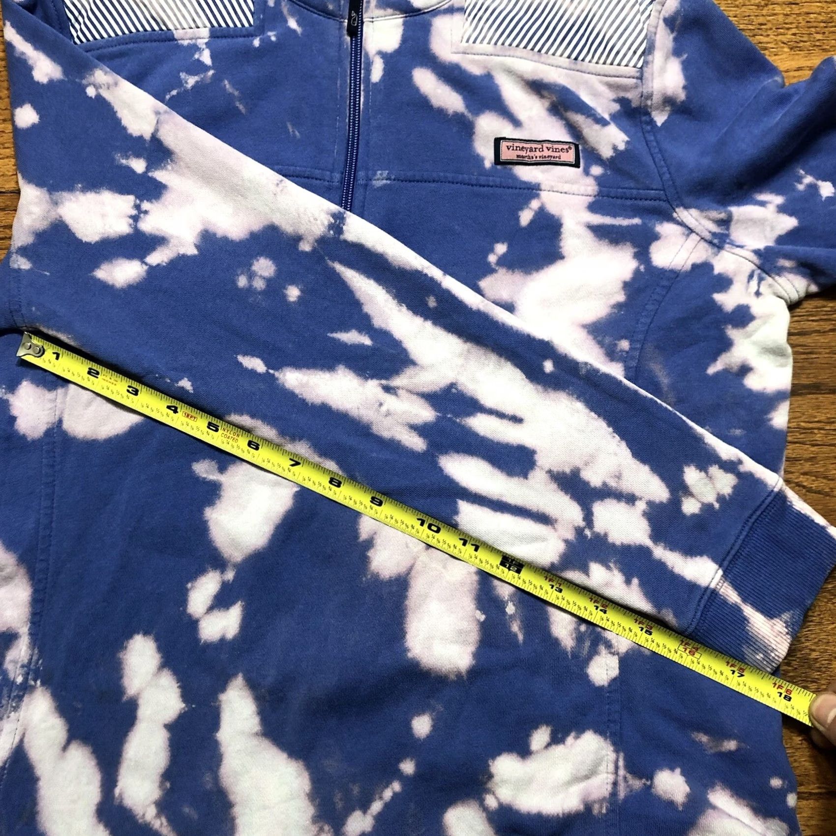 Vineyard Vines Vineyard Vines Womens Medium Tie Dye Sweatshirt Blue 1/4 Zip L/S Casual Pullover Preppy Whale Classic Size M / US 6-8 / IT 42-44 - 8 Thumbnail