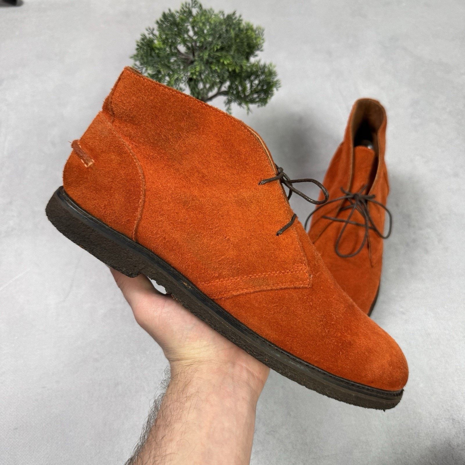 Polo Ralph Lauren Men Chukka Boots Suede Orange