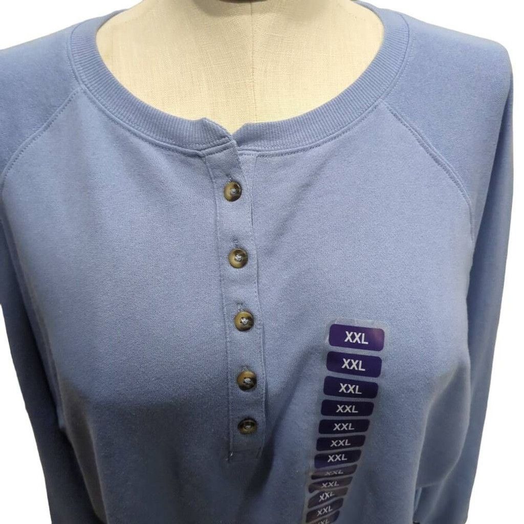 Gap Gap Women's XXL Button Neck Henley Pullover Sweatshirt Light Size XXL / US 16-18 / IT 52-54 - 2 Thumbnail