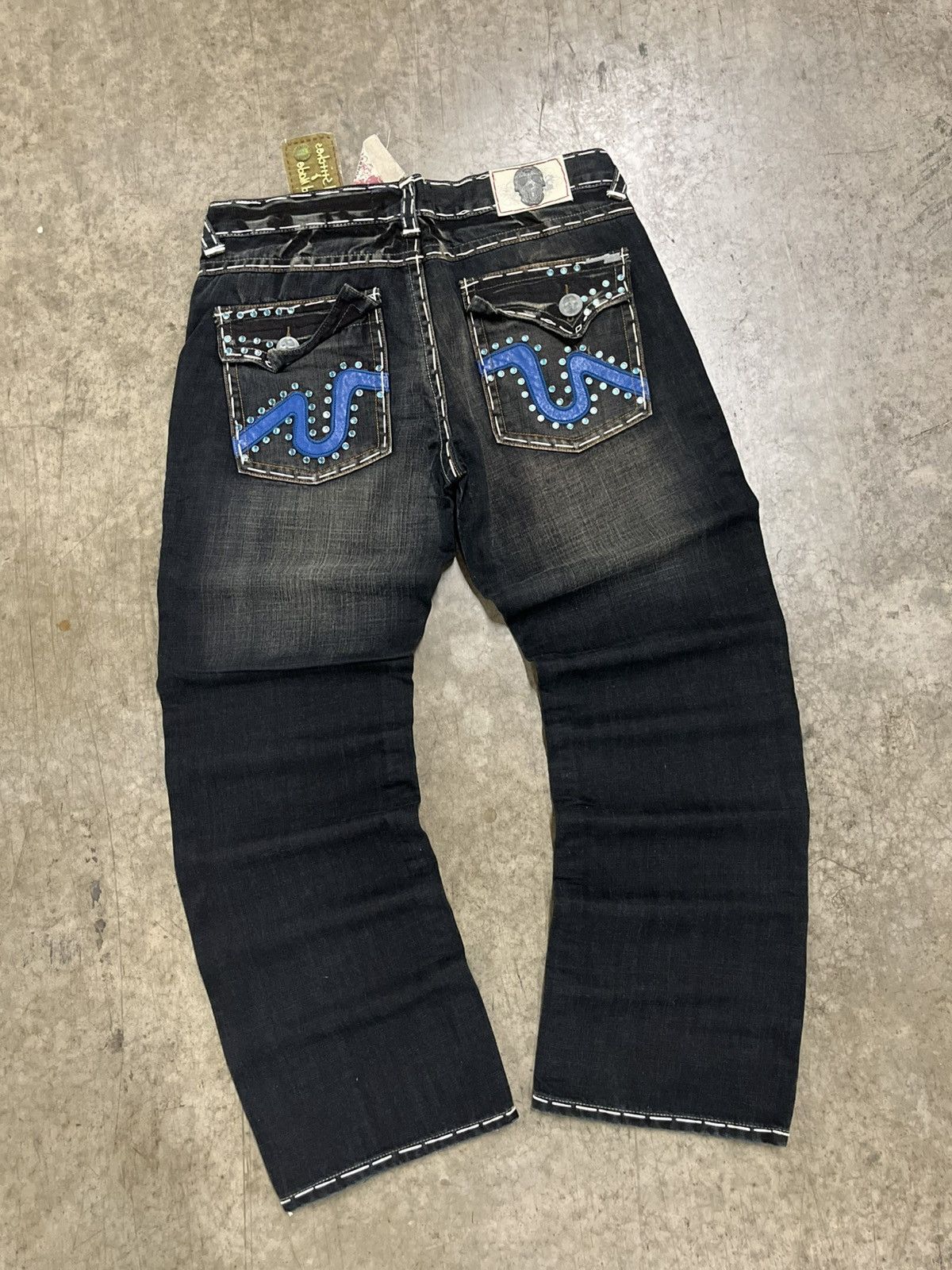 True Religion Y2k baggy fit embroidered denim skater hype rare opium Size US 36 / EU 52 - 3 Thumbnail