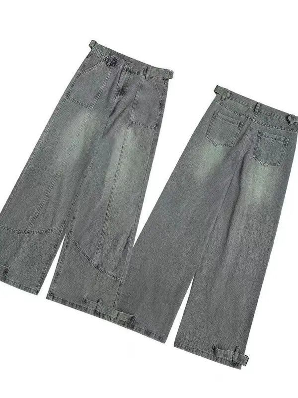 VIBE Baggy Washed Wide Leg Denim Jeans Size US 32 / EU 48 - 4 Thumbnail