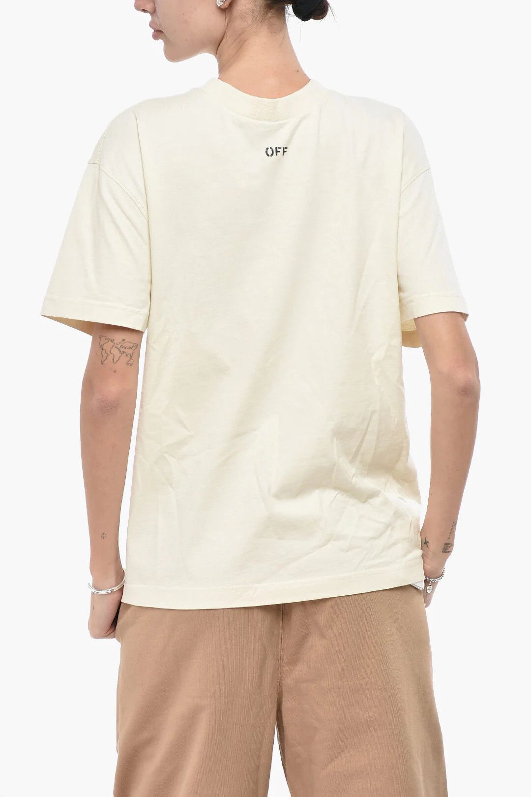 Off-White og1mm0426 Crewneck T-Shirt in White Size S / US 4 / IT 40 - 2 Thumbnail