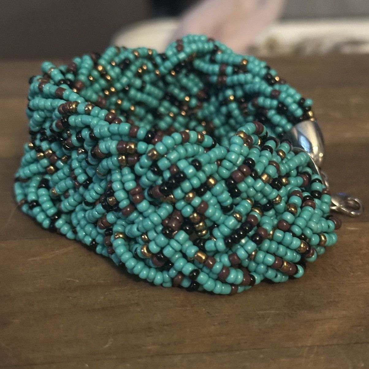 Other Chunky turquoise braided seed beed bracelet Size ONE SIZE - 4 Thumbnail