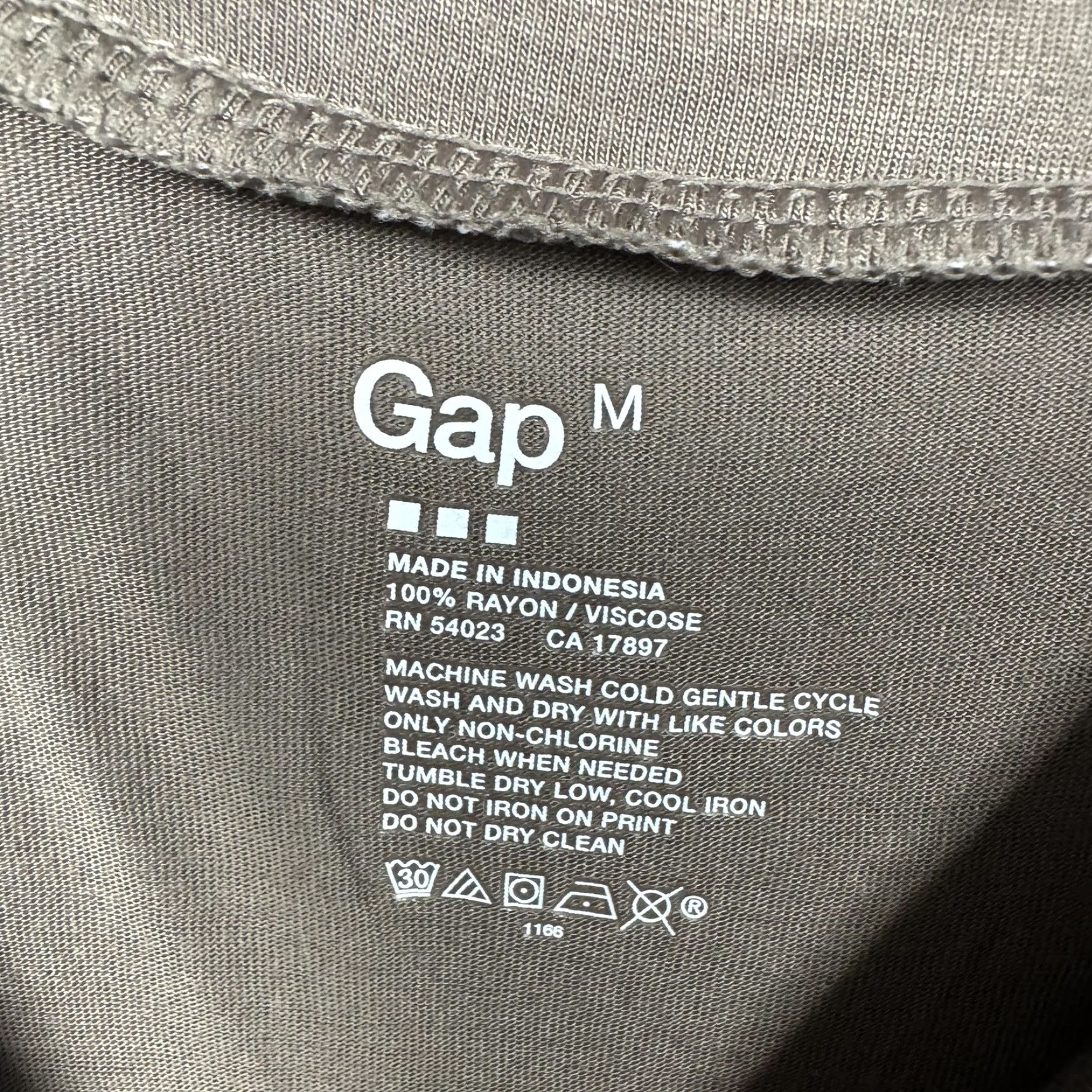 Gap Gap Blouse Shirt Medium Brown Square Neck Puff Sleeve 3/4 Solid Relaxed Womens Vintage No Size M / US 6-8 / IT 42-44 - 7 Thumbnail