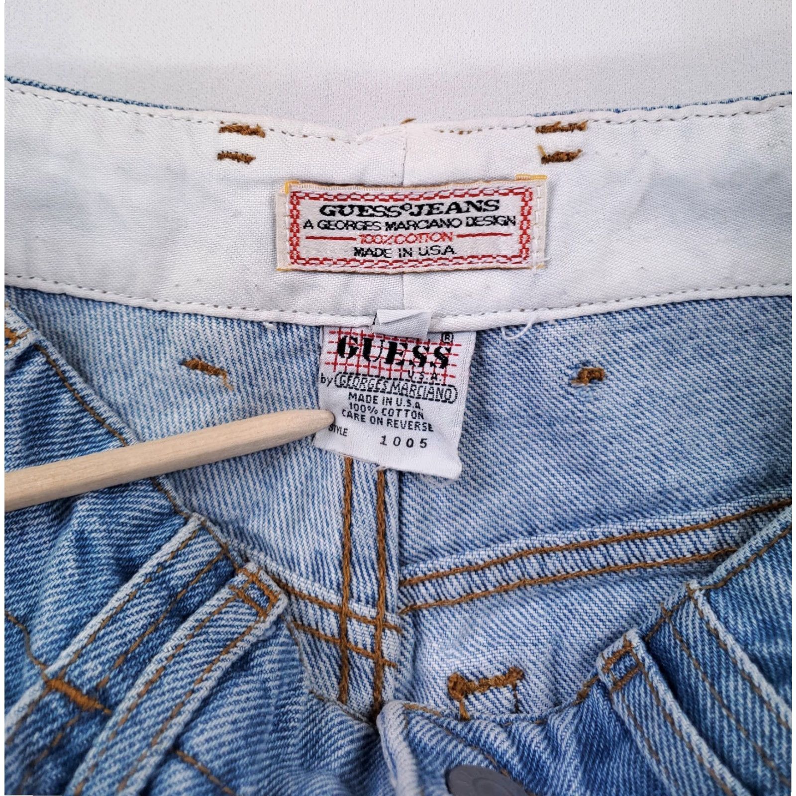 Guess VINTAGE GUESS Jeans 80s Georges Marciano Made USA Blue Womens 27 27x31 Jeans Straight Size 27" / US 4 / IT 40 - 4 Thumbnail