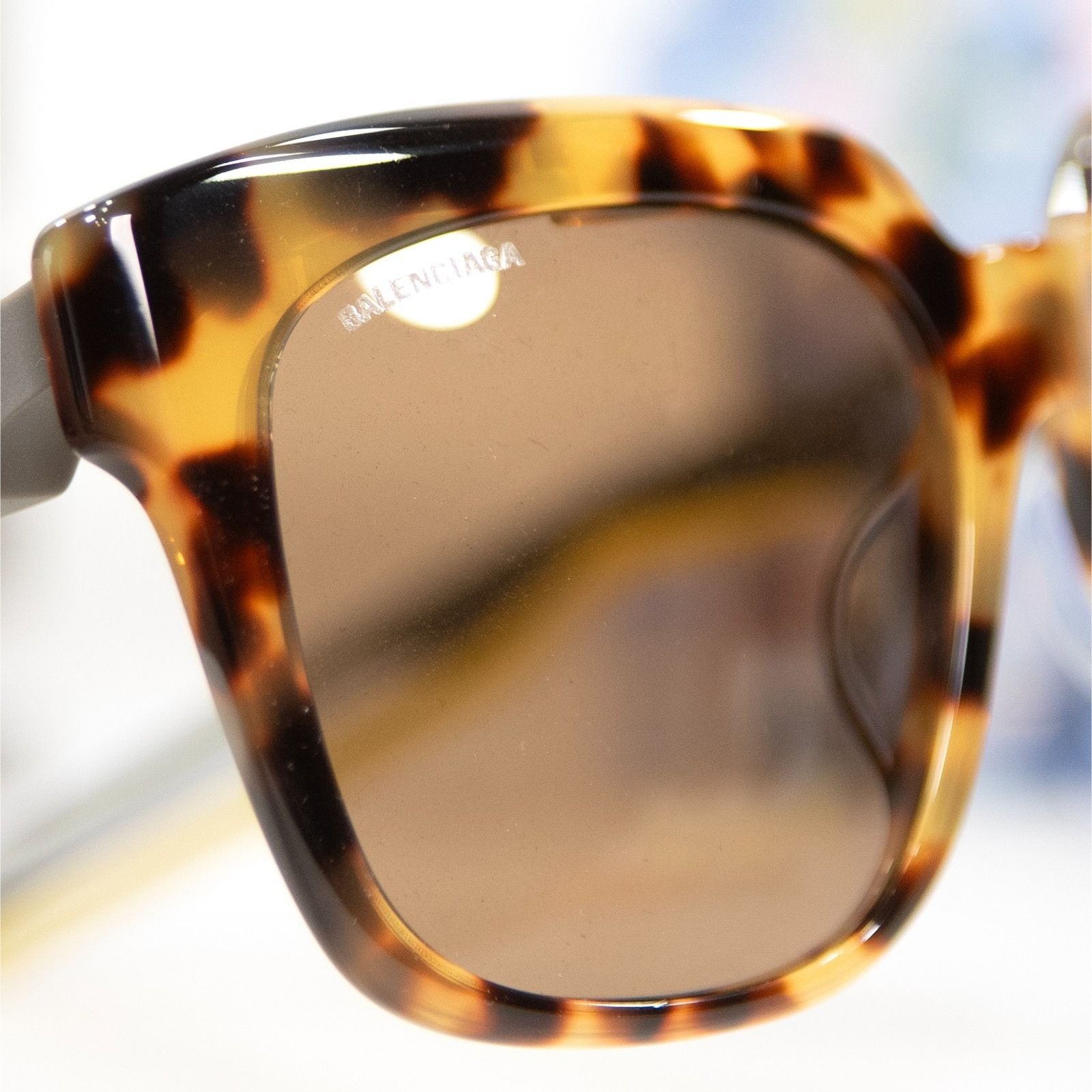 Balenciaga Balenciaga BB00255SA Havana Brown Tortoise Logo Acrylic Sung Size ONE SIZE - 10 Thumbnail