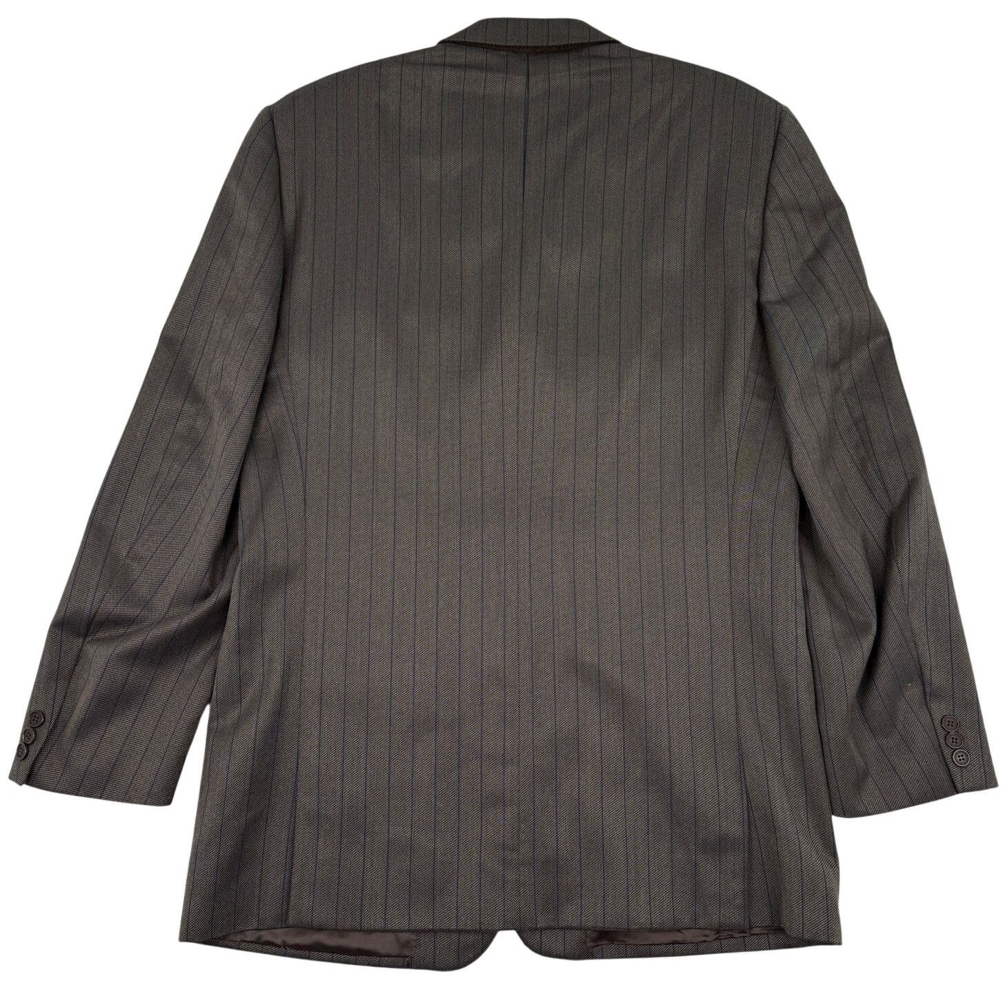 Versace Versace Vintage Wool Silk Brown Stripe Blazer Sport Coat 42 Size 42R - 2 Thumbnail