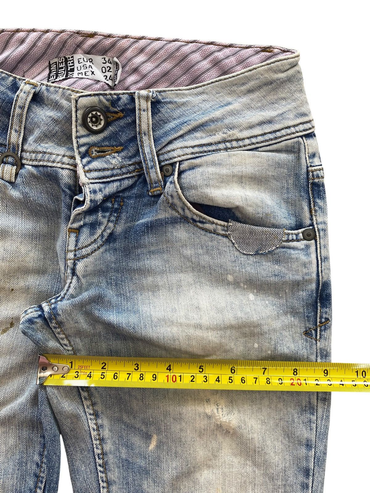 Japanese Brand Denim Rules Light Wash High Waist Boot Cut Style Jeans Size 28" / US 6 / IT 42 - 7 Thumbnail