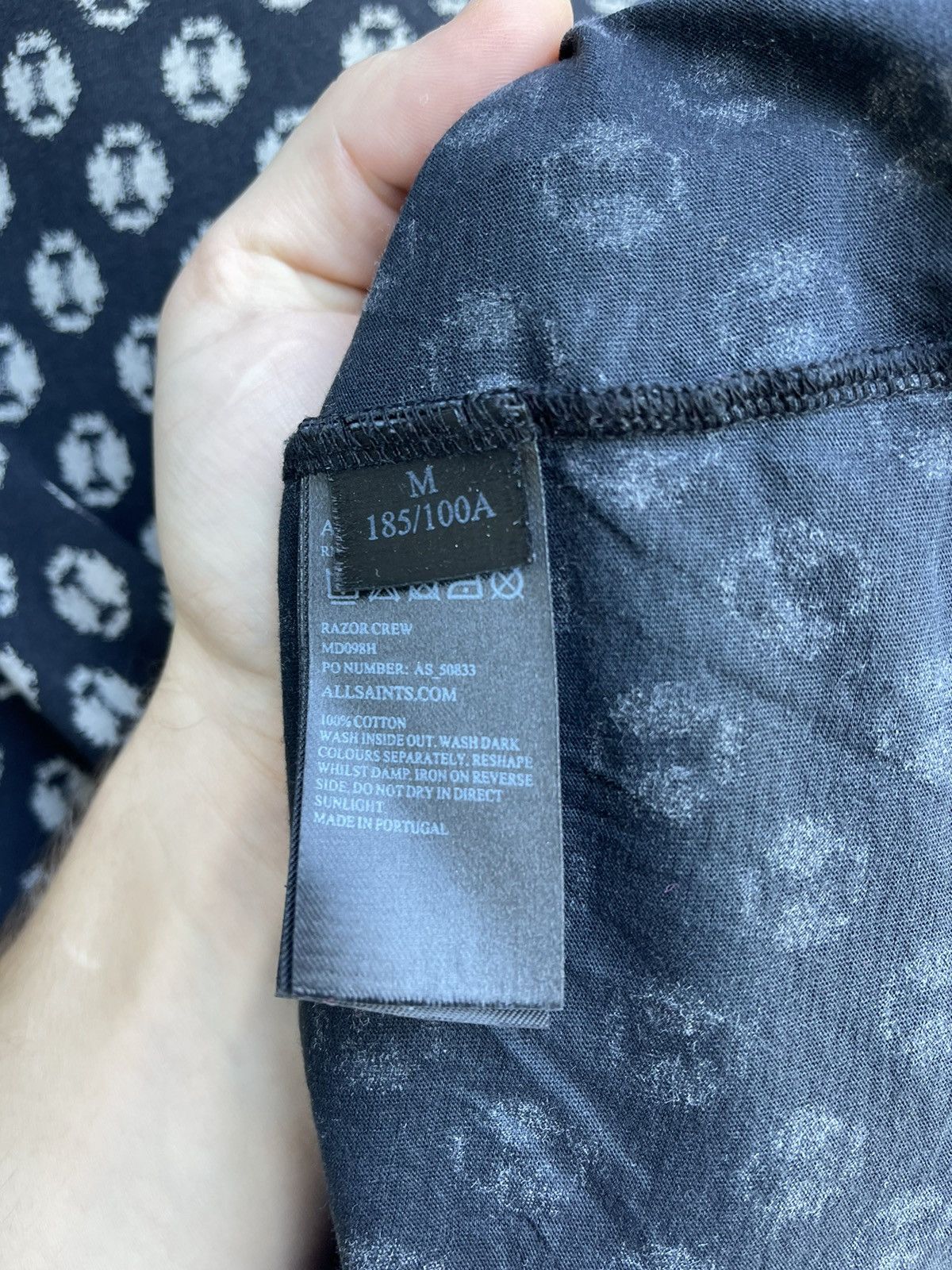Allsaints × Vintage Men's AllSaints Black And Tan Graphic Print shirt. Size M Size US M / EU 48-50 / 2 - 7 Thumbnail