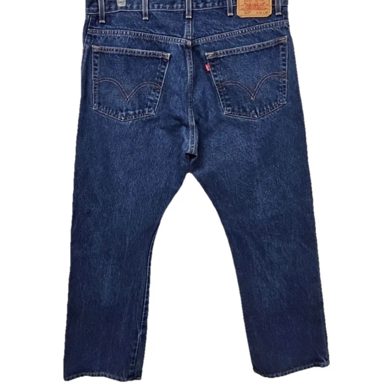 Levi's Levi’s 517 Bootcut Jeans 38x30 Blue Denim Distressed Regular Men Cowboy Work Denim Medium Wash Mexico Size US 38 / EU 54 - 5 Thumbnail