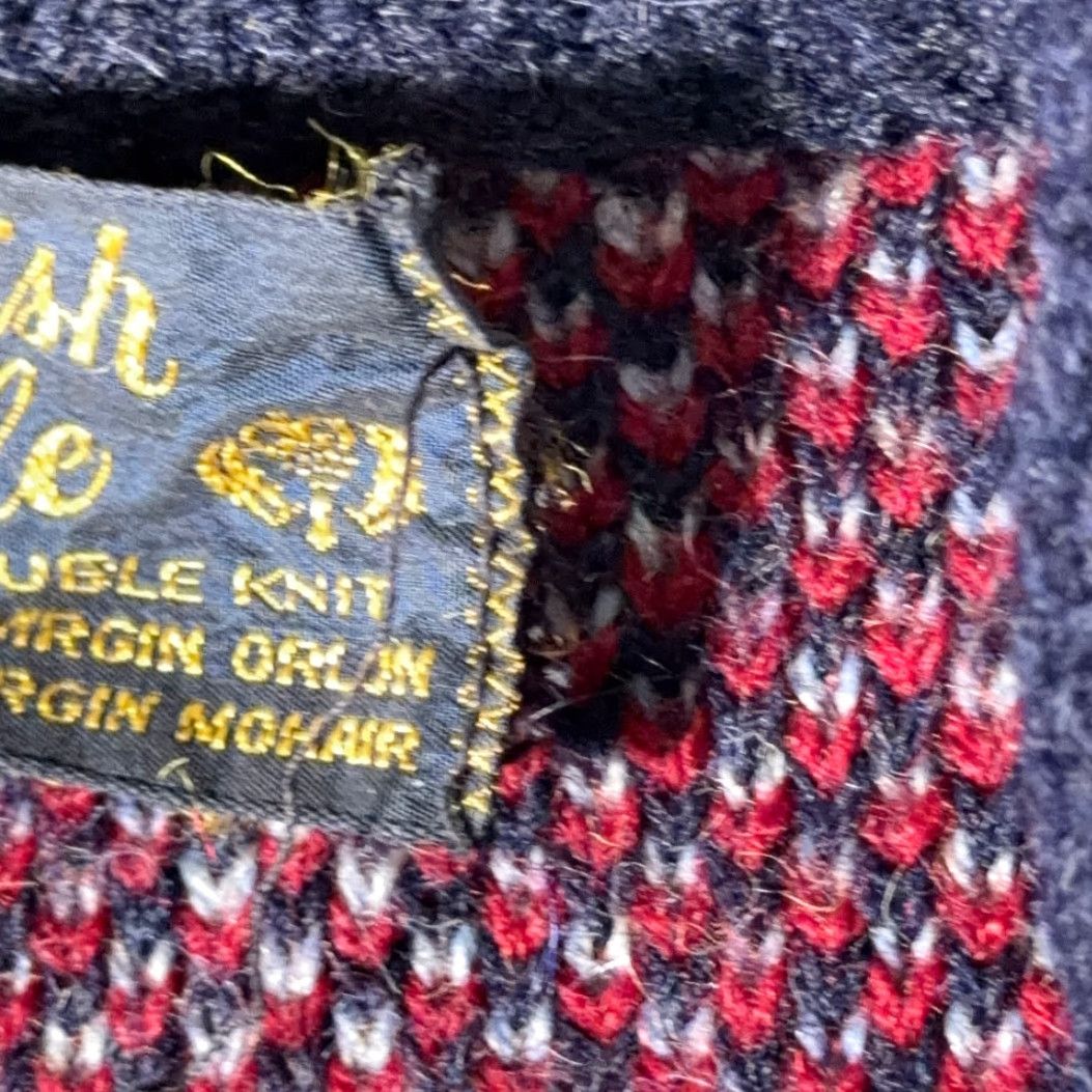 Vintage VINTAGE Scottish Isle Cardigan Sweater Adult MEDIUM Blue Mohair Plaid 60s N/A Mens Size US M / EU 48-50 / 2 - 5 Thumbnail