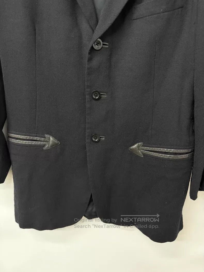 Yohji Yamamoto Yohji Yamamoto size 3 Leather-paneled wool blazer Size 38R - 3 Thumbnail