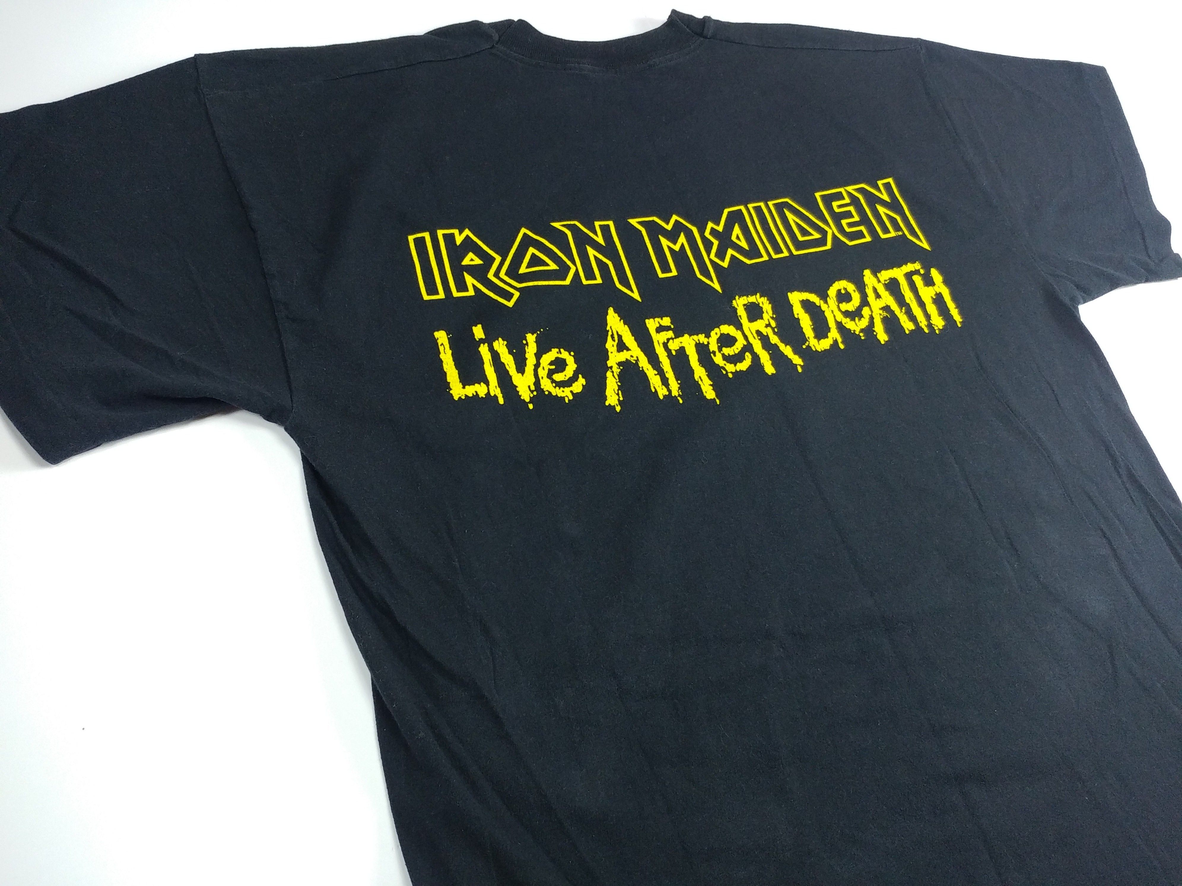 Vintage Vintage Iron Maiden T-Shirt 1985 Live After Death Tour, XL Size US XL / EU 56 / 4 - 15 Thumbnail