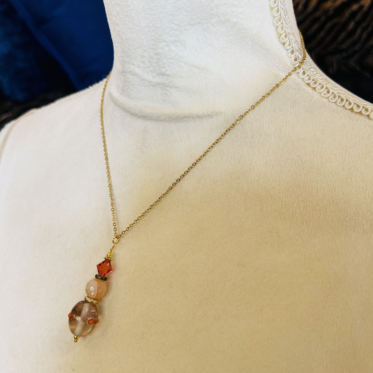 Handmade Handcrafted faceted orca agate art glass crystal necklace Size ONE SIZE - 4 Thumbnail