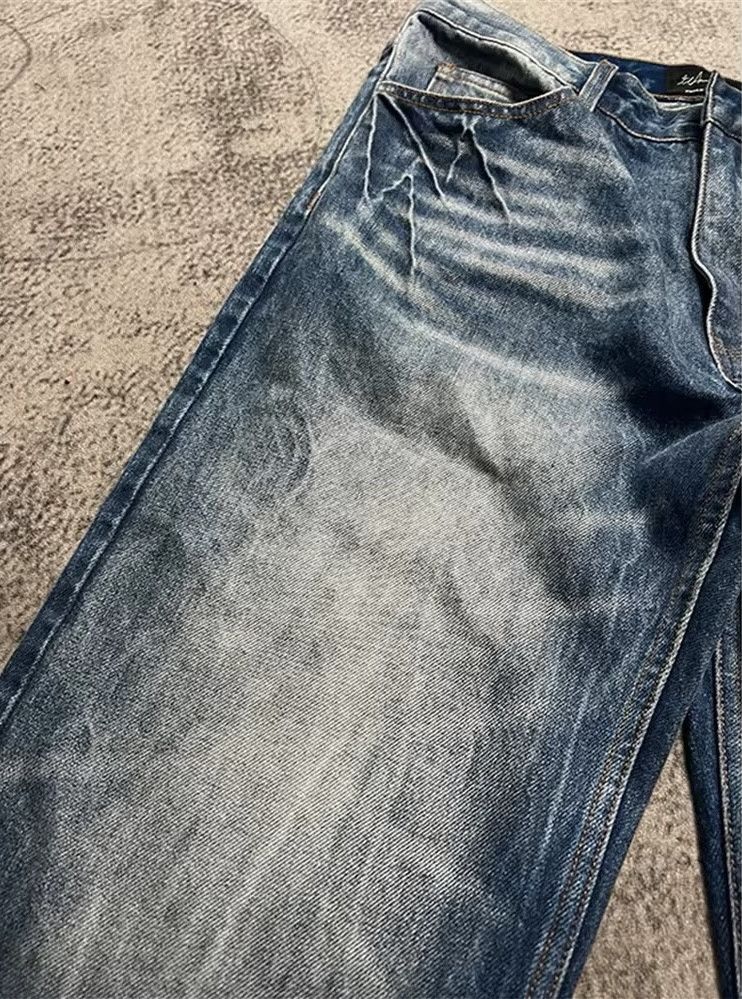 Jean Lightning Grain Pattern Straight Leg Jeans Size US 30 / EU 46 - 5 Thumbnail