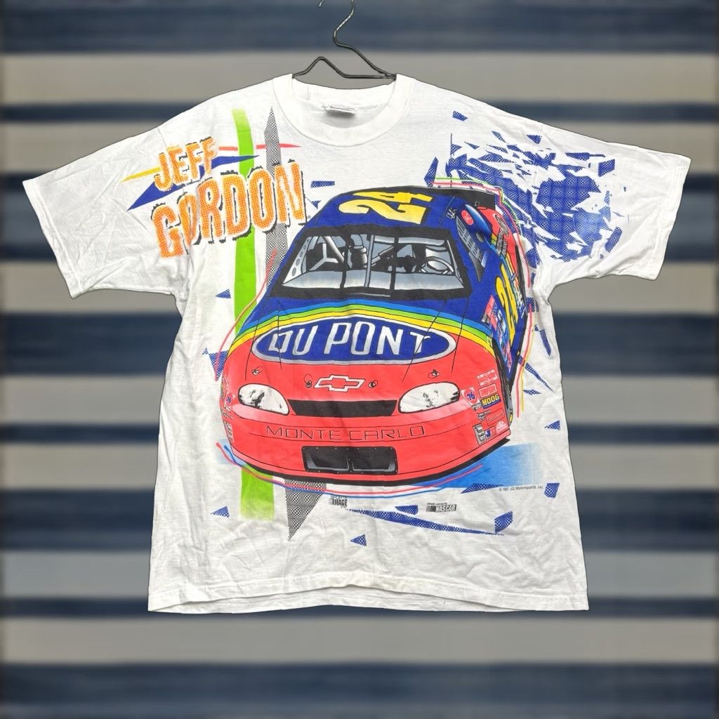 Chase Authentics VINTAGE Jeff Gordon NASCAR Shirt Mens XL 1990s White Crew Neck Short Sleeve Graphic Print Cars Sports 90s Mens Size US XL / EU 56 / 4 - 1 Thumbnail