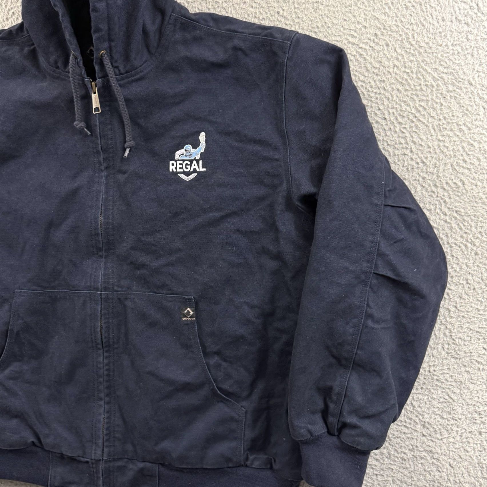Carhartt VINTAGE Dri-Duck Mens Jacket Coat 2XL Blue Canvas Bomber Lined Zip Winter Casual Workwear 90s Outdoor USA Mens Size US XXL / EU 58 / 5 - 5 Thumbnail