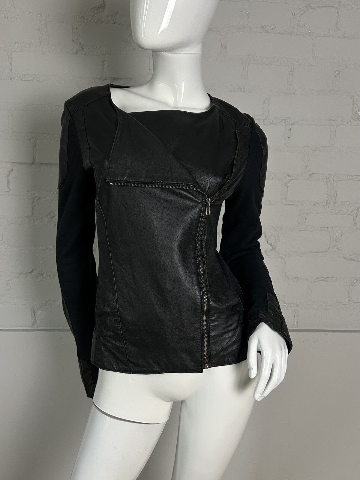 Other Vintage biker asymmetric leather jacket Size S / US 4 / IT 40 - 3 Thumbnail