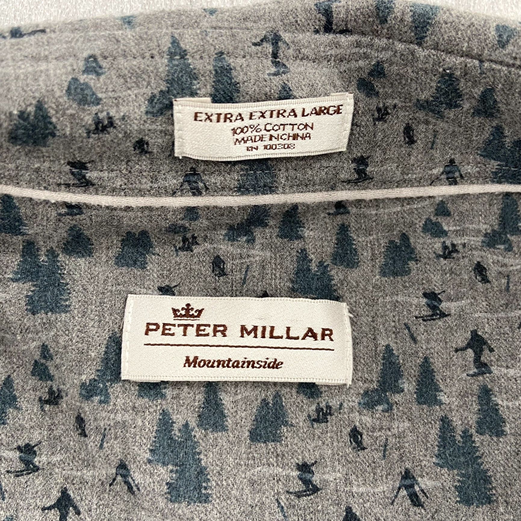 Peter Millar Peter Millar Shirt Adult 2XL Gray Mountainside Flannel Ski Geometric Cotton Mens XXL Size US XXL / EU 58 / 5 - 5 Thumbnail