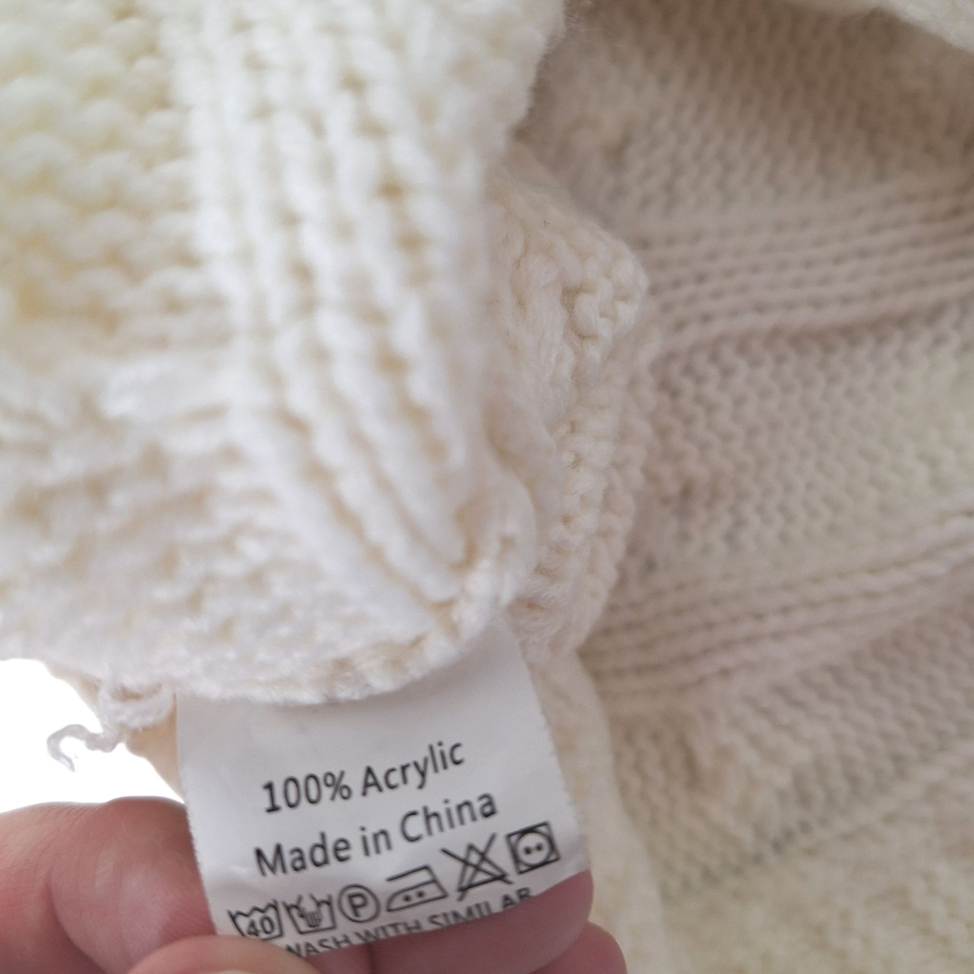 Other Cream Cable Knit Oversized Sweater Batwing Sleeve Cozy Chunk Size ONE SIZE - 4 Thumbnail