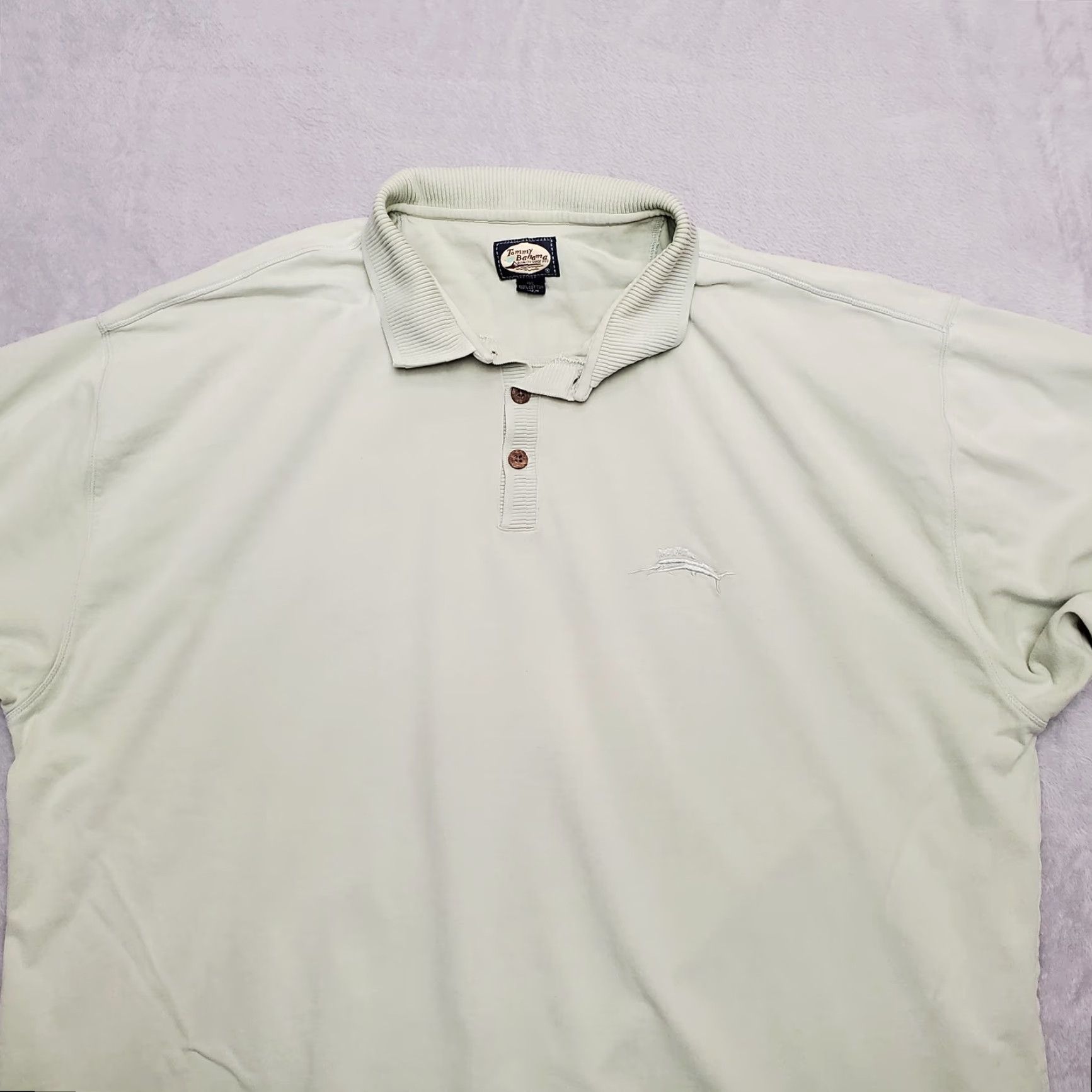 Tommy Bahama VINTAGE Tommy Bahama Shirt Mens 2XL Polo Green 100% Cotton Casual Golf Summer Dad Embroidered Logo Short Sleeve Button Collared Knit Fabric Mens Size US XXL / EU 58 / 5 - 4 Thumbnail