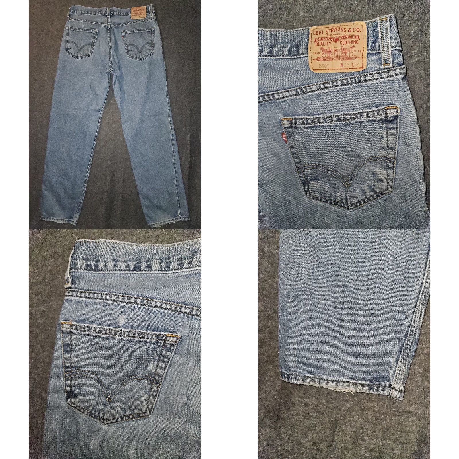 Levi's VINTAGE Levi's 550 Jeans Men 36x34 Blue Distressed 90s Y2K Retro Size US 36 / EU 52 - 8 Thumbnail