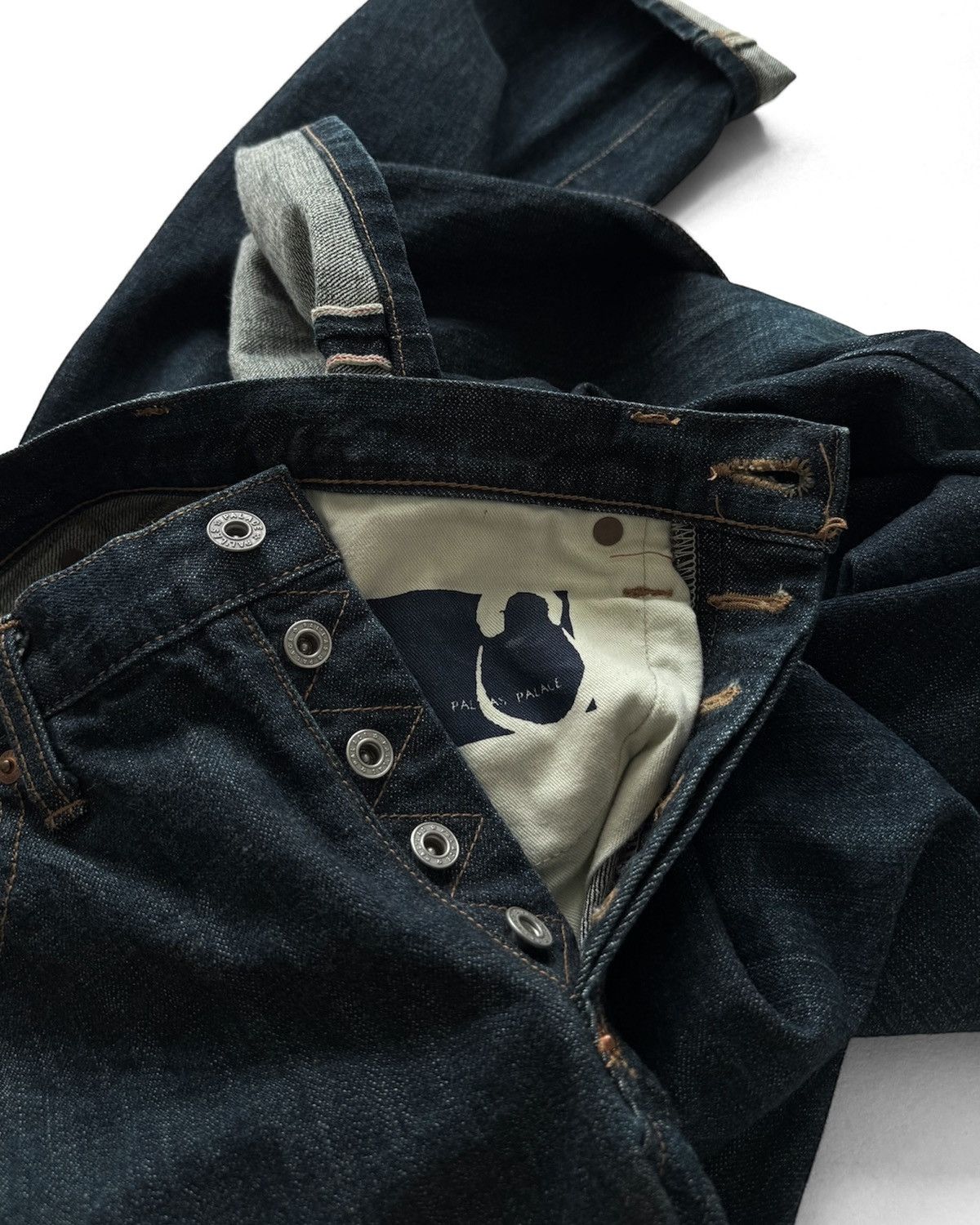 45rpm PAL’LAS PALACE INDIGO DYED RED SELVEDGE DENIM JEANS Size US 28 / EU 44 - 3 Thumbnail