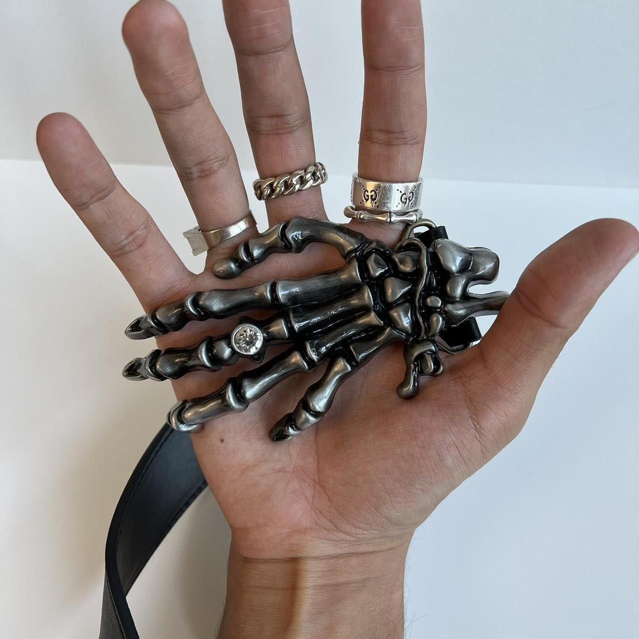Other y2k 2000s vintage style skeleton grunge goth emo black belt Size ONE SIZE - 3 Thumbnail