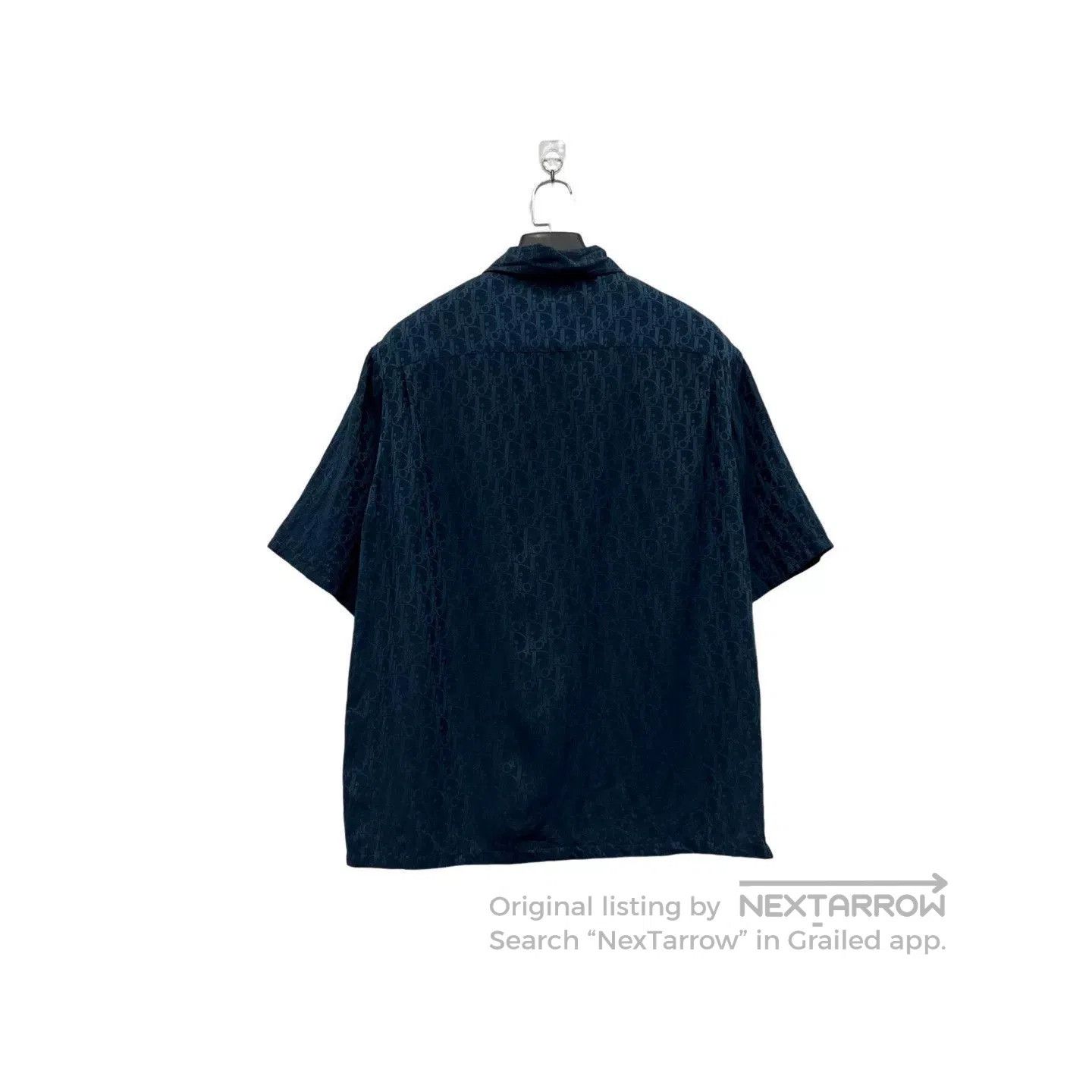 Dior Dior Silk Deep Blue Monogram Short Sleeve Shirt. Size US M / EU 48-50 / 2 - 4 Thumbnail