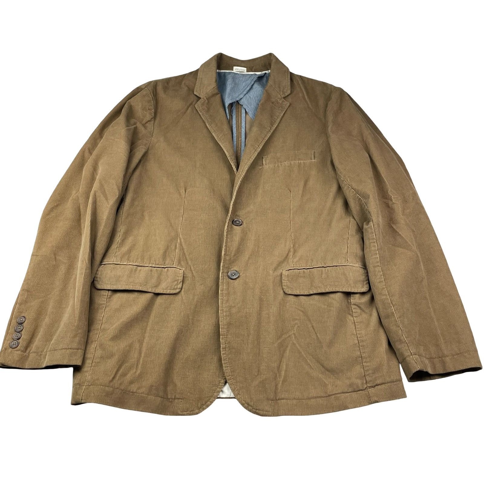 J.Crew J.Crew Men's 100% Cotton Corduroy 2-Button Blazer Khaki/Tan Size US L / EU 52-54 / 3 - 2 Thumbnail