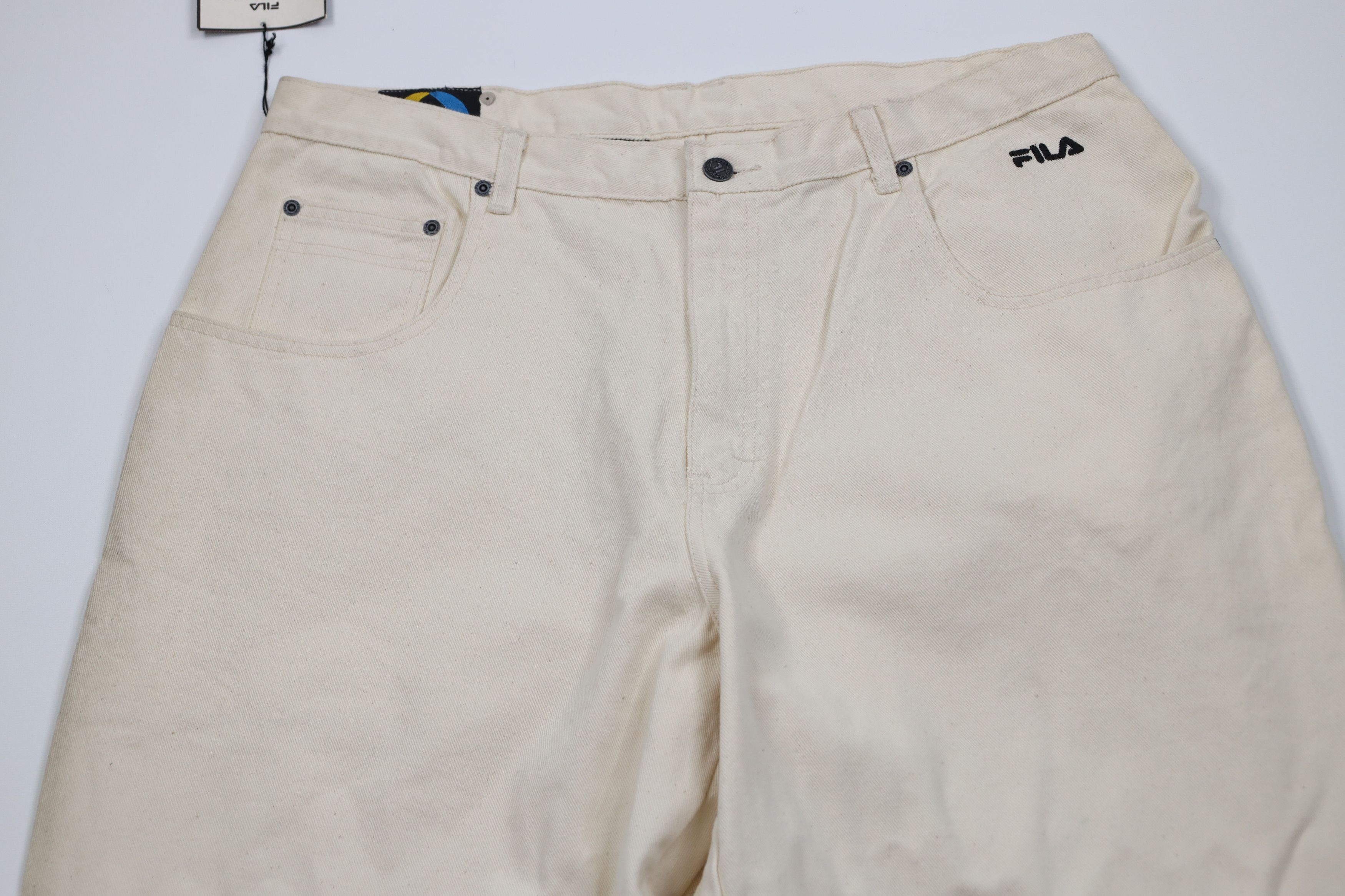 Fila Deadstock Vintage 90s Fila Baggy Skateboard Jeans Cream Size US 38 / EU 54 - 2 Thumbnail