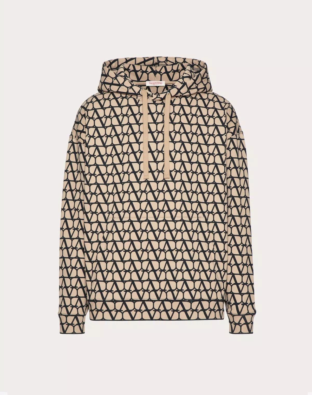 Valentino oc11z0725 Cotton Hooded Sweatshirt in Beige/Black Size US XL / EU 56 / 4 - 1 Thumbnail